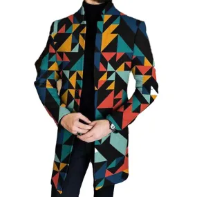 Men's Lapel Printed Jacket 19848141L