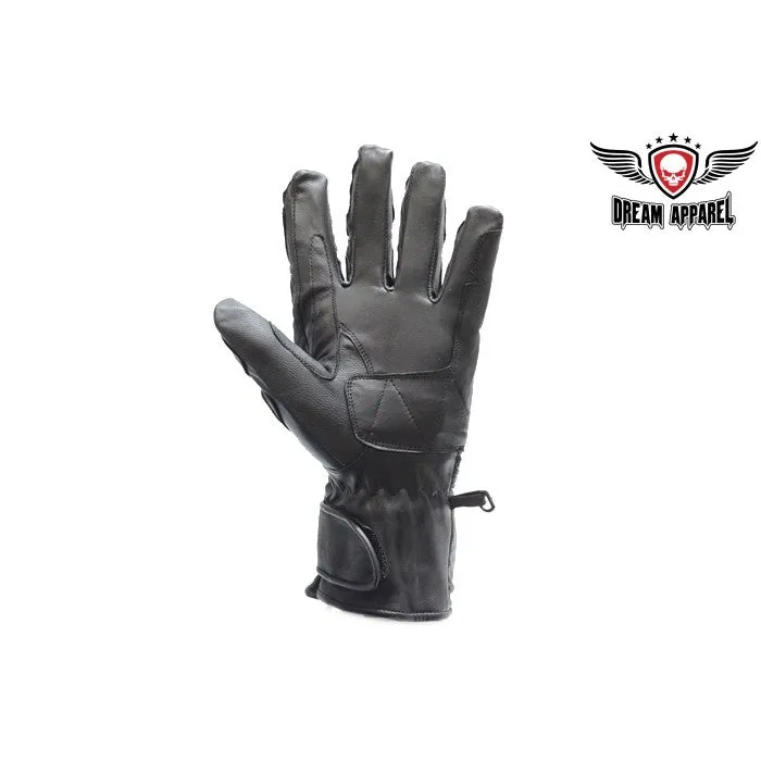 Men's Leather Racing Gloves With Velcro Strap