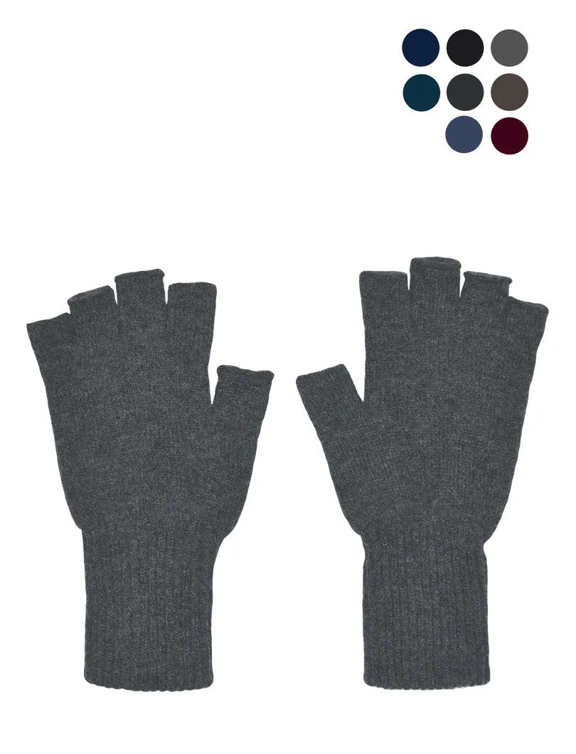 Mens Scottish Lambswool Fingerless Gloves