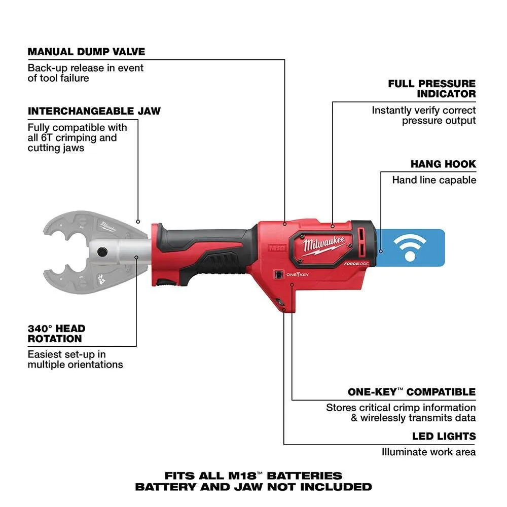 Milwaukee 2678-20 M18 FORCE LOGIC 6T Utility Crimper