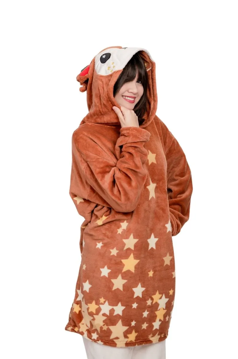 Mitzy the Reindeer Hooded Blanket