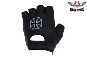 Motorcycle Fingerless Gloves With Chopper Cross