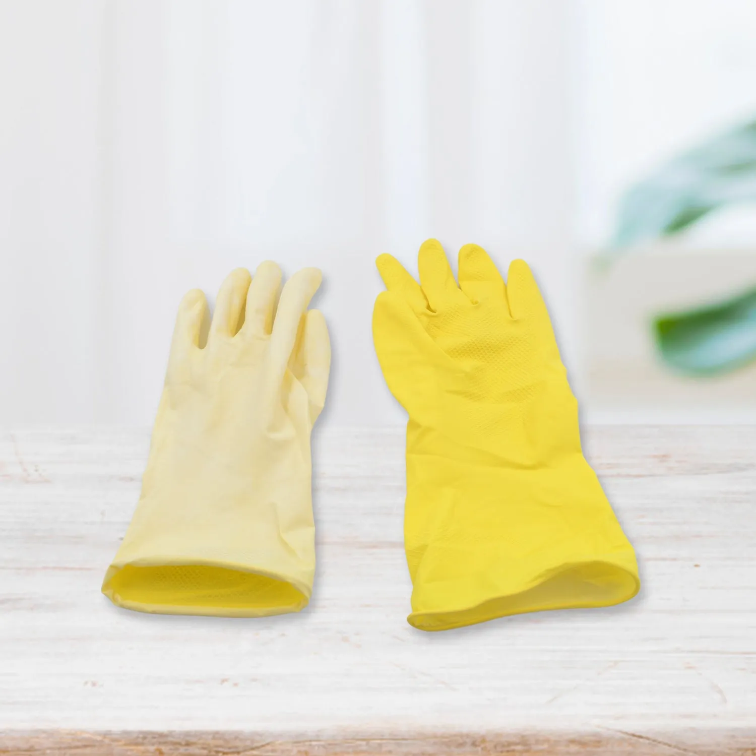 Multipurpose Rubber Reusable Cleaning Gloves, Reusable Rubber Hand Gloves I Latex Safety Gloves I for Washing I Cleaning Kitchen I Gardening I Sanitation I Wet and Dry Use Gloves (1 Pair)