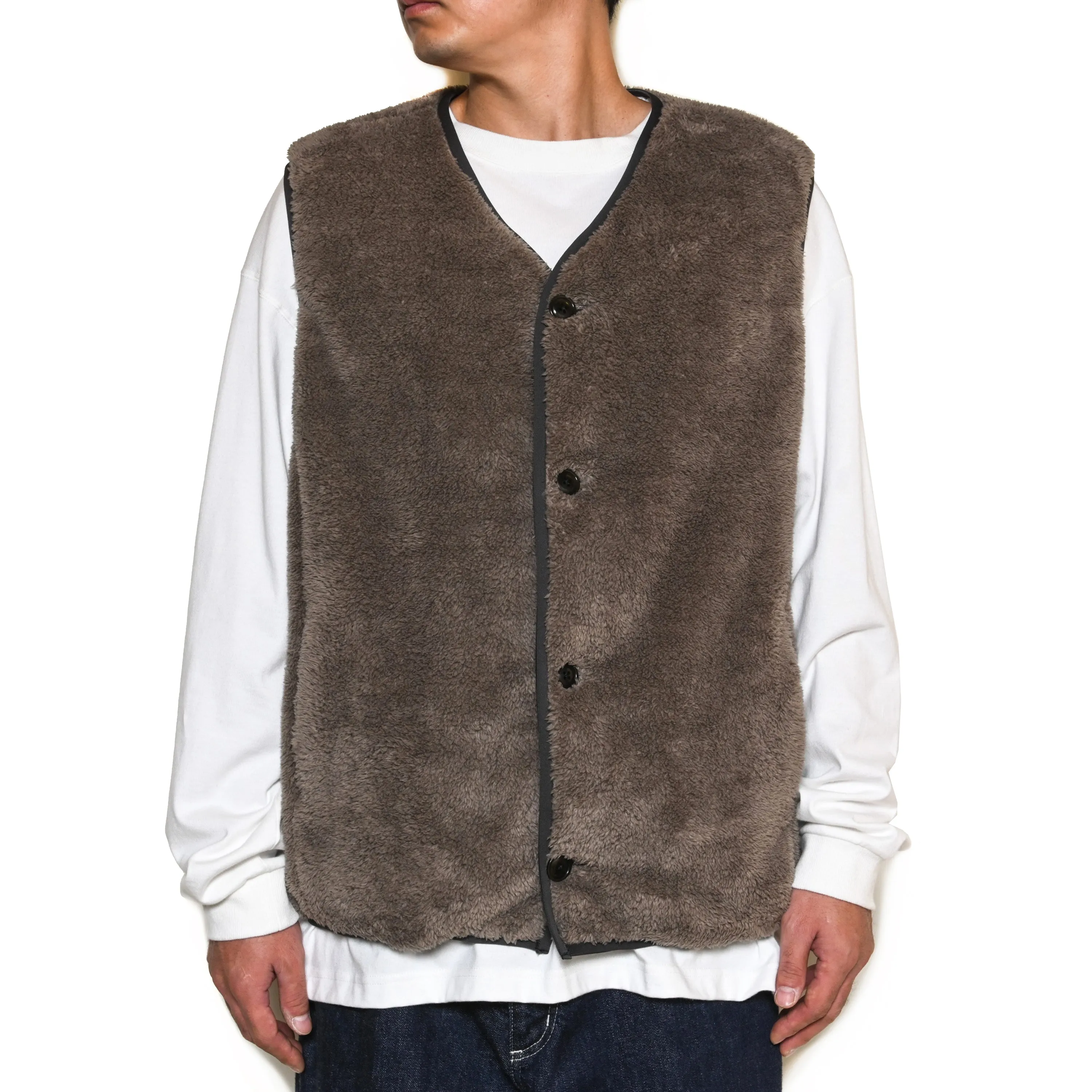 NYLON RIP FLEECE WAIST COAT