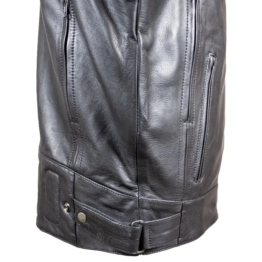 Open Road Men's Leather Armored Riding Jacket