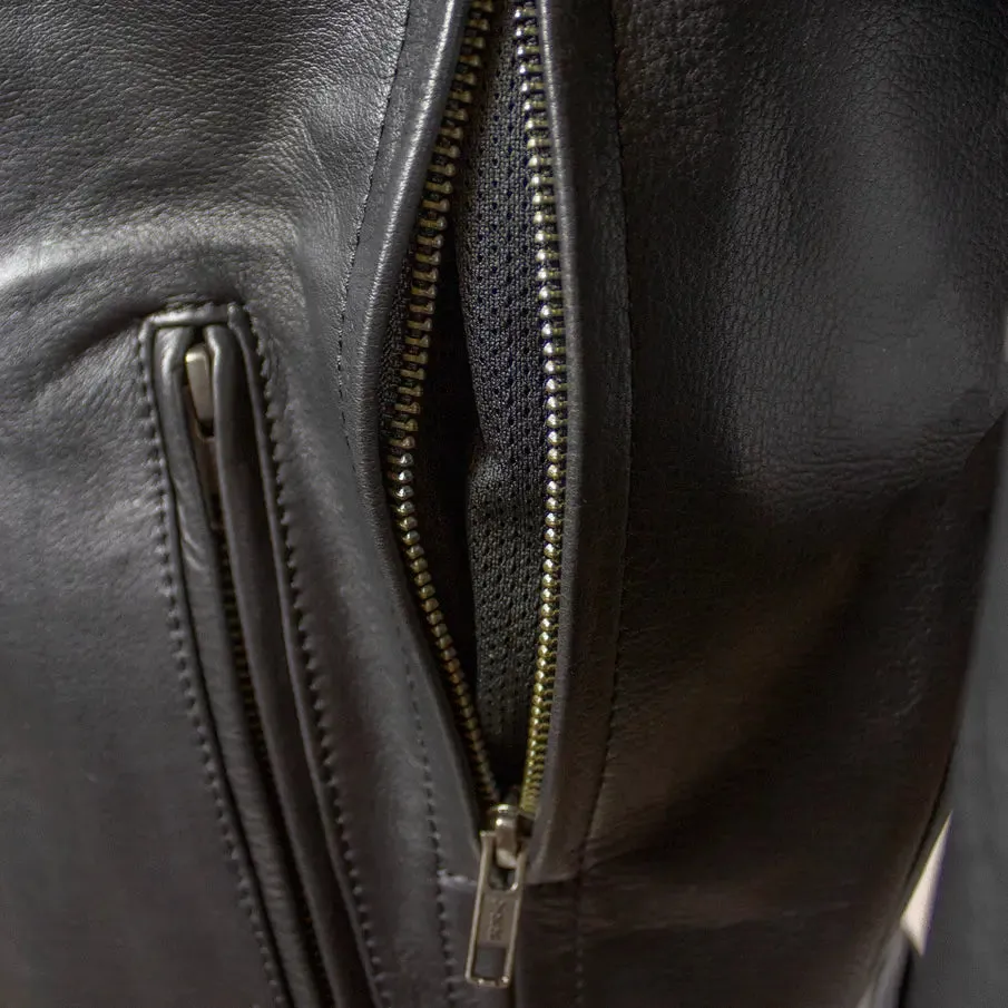 Open Road Men's Leather Armored Riding Jacket