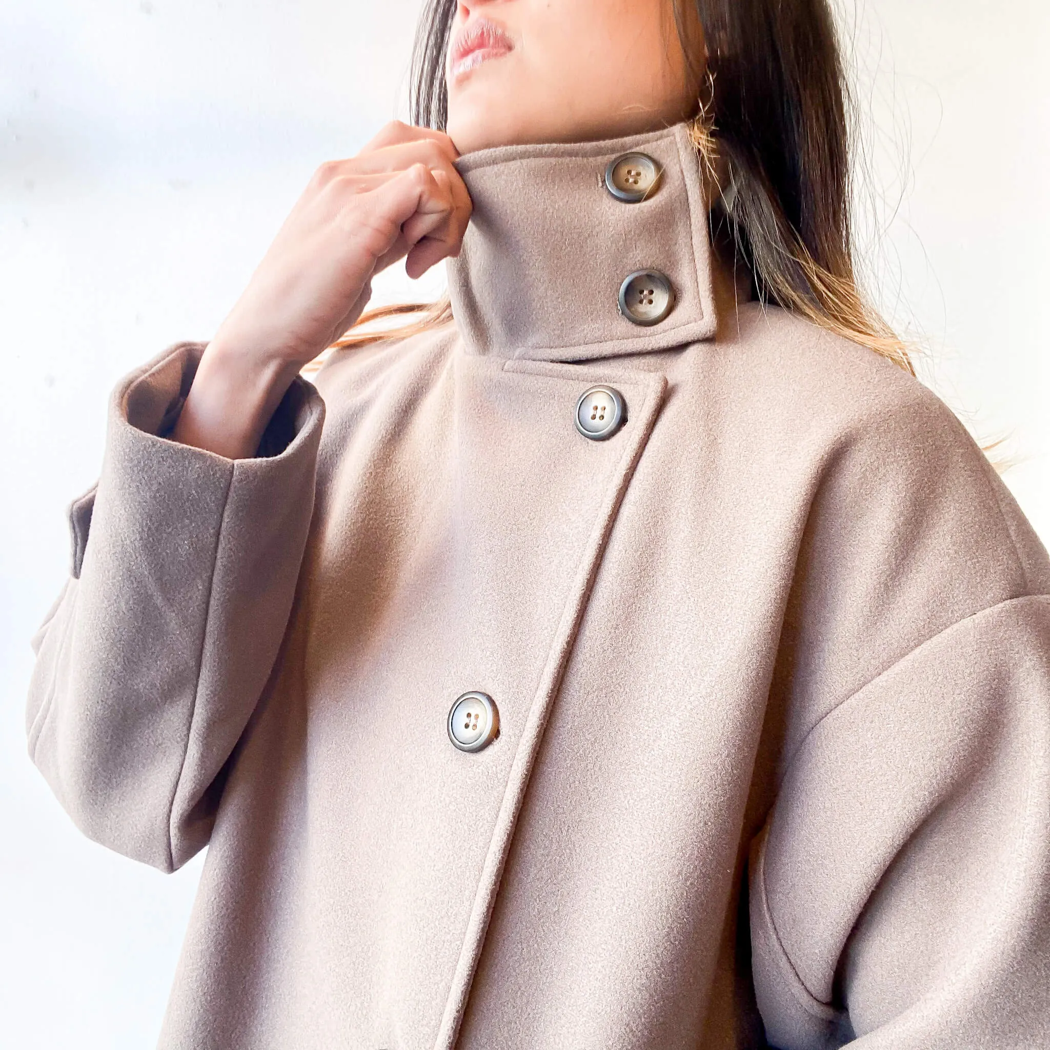 OPTIM | Stand Collar Long Coat