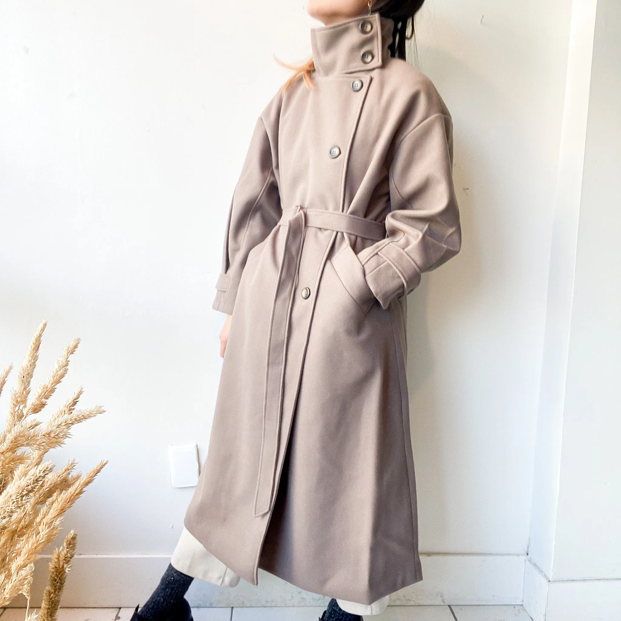 OPTIM | Stand Collar Long Coat