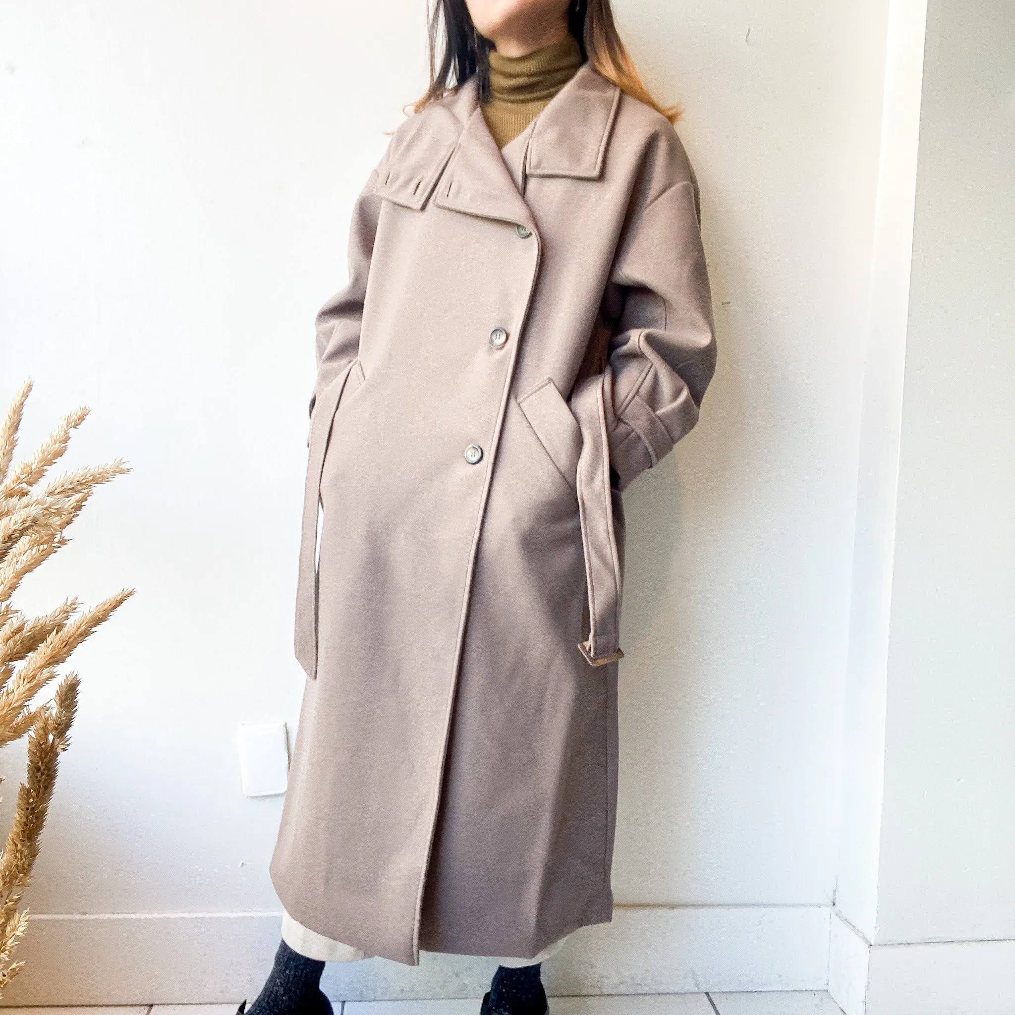 OPTIM | Stand Collar Long Coat