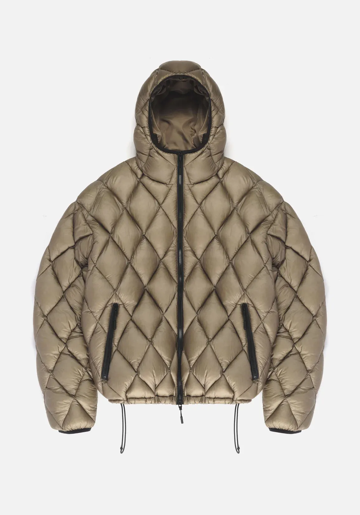 Oversized Fit Translucent Diamond Bubble Jacket