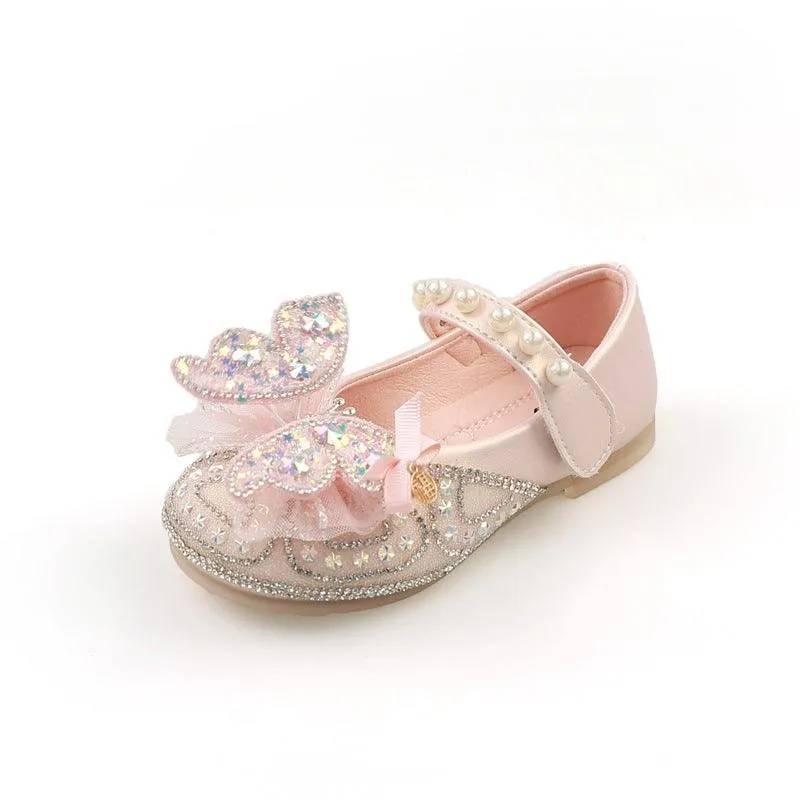 Pearl Butterfly Shoes Charming Kid's Shoes Princess's Choice