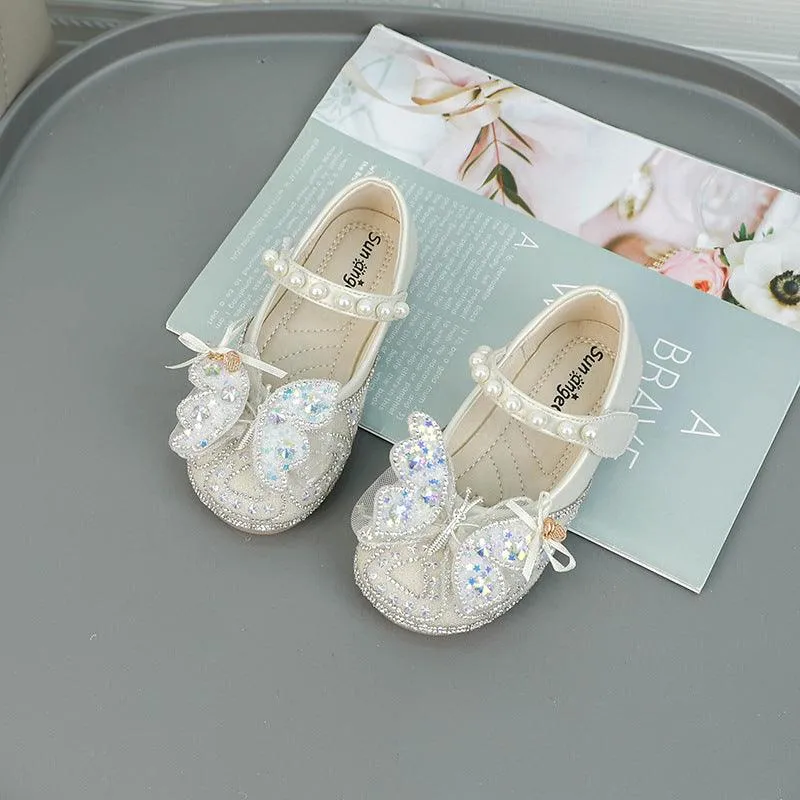 Pearl Butterfly Shoes Charming Kid's Shoes Princess's Choice