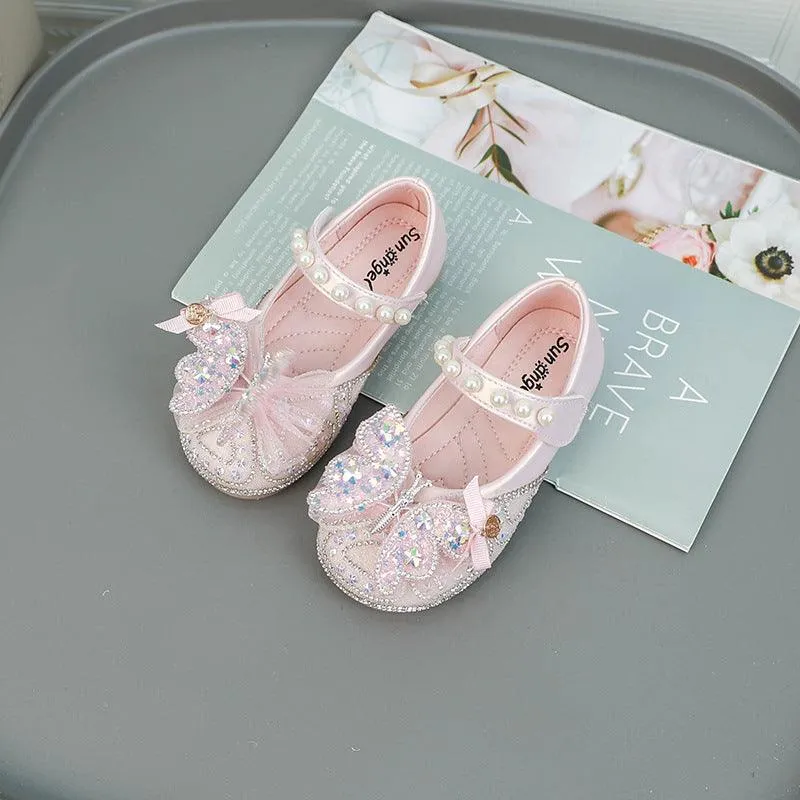 Pearl Butterfly Shoes Charming Kid's Shoes Princess's Choice