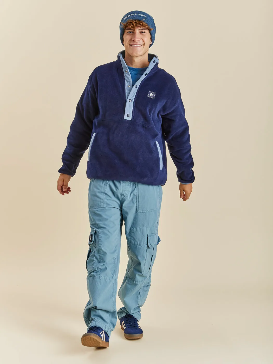 Peyton Popper Neck Fleece Navy