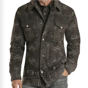 Powder River Men's Charcoal Aztec Wool Coat