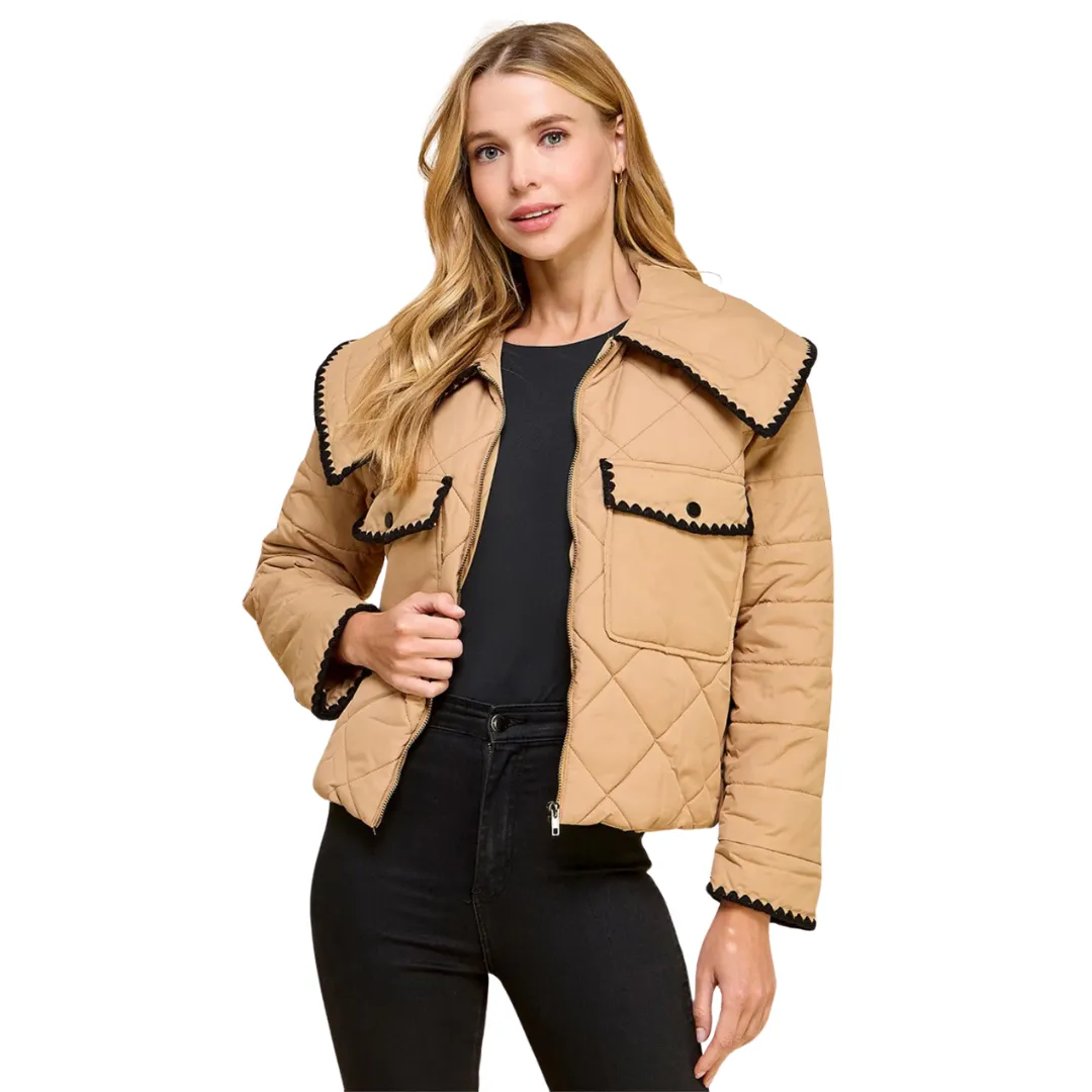 Preston Quilted Coat {Beige}