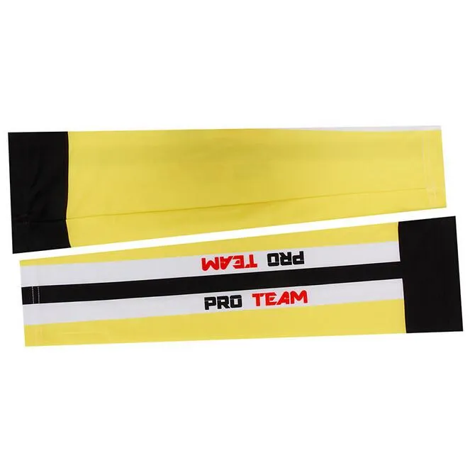 PRO TEAM Yellow Cycling Arm Warmers