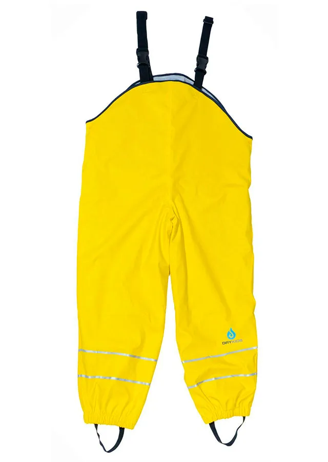 PU Splash Yellow Fleece Lined Dungarees