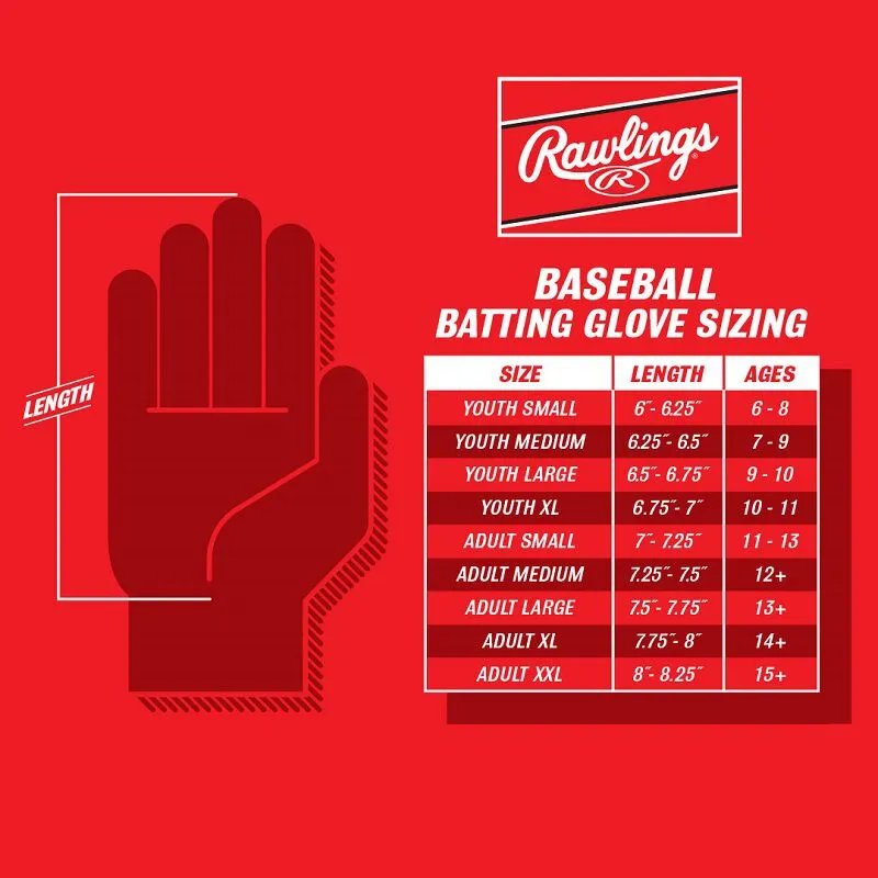 Rawlings Workhorse Batting Gloves | Adult | Royal