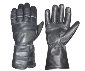 Reflective Gauntlet Leather Riding Gloves