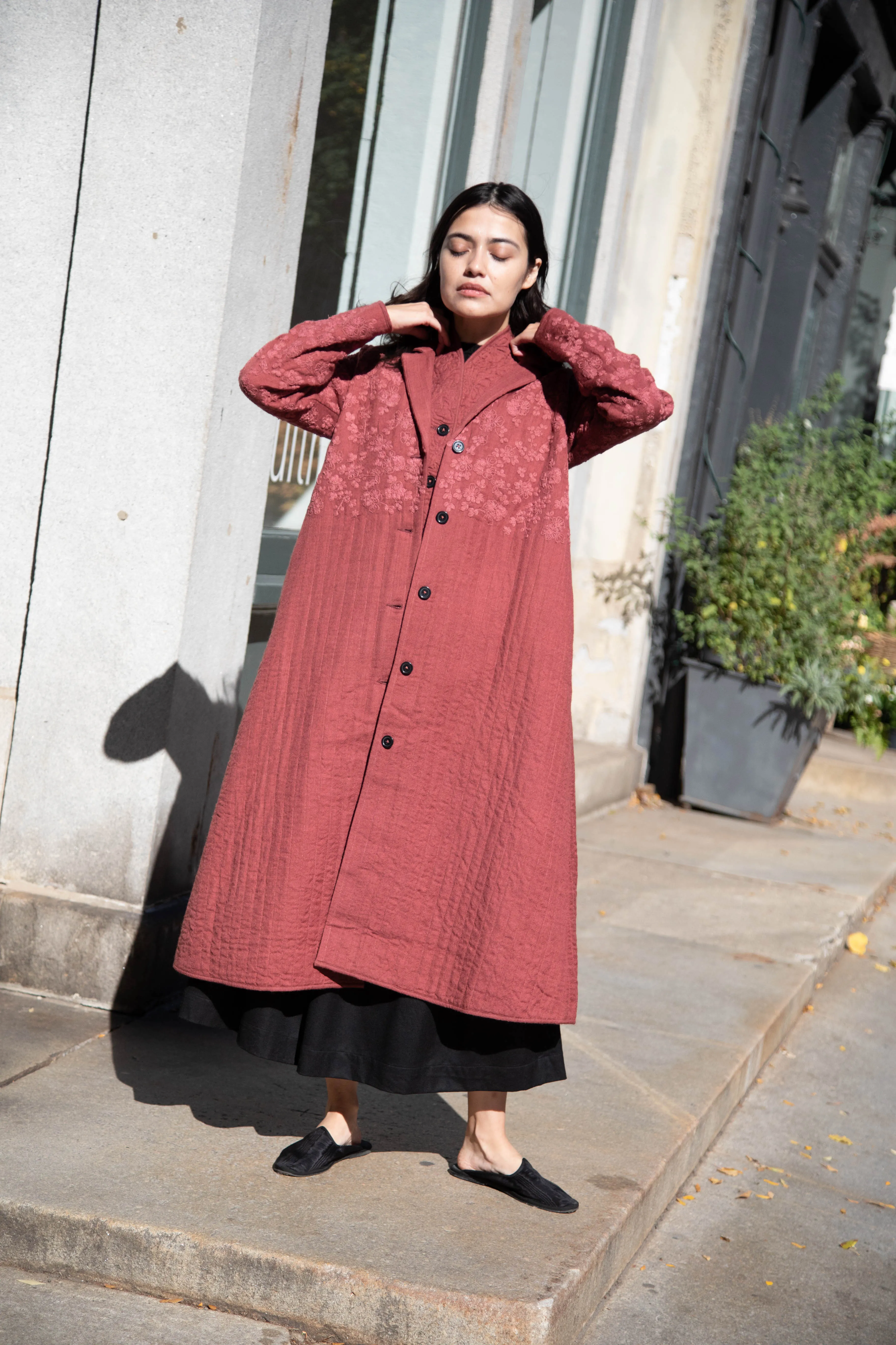 Rubia & Neel | Rita Coat in Dark Brick