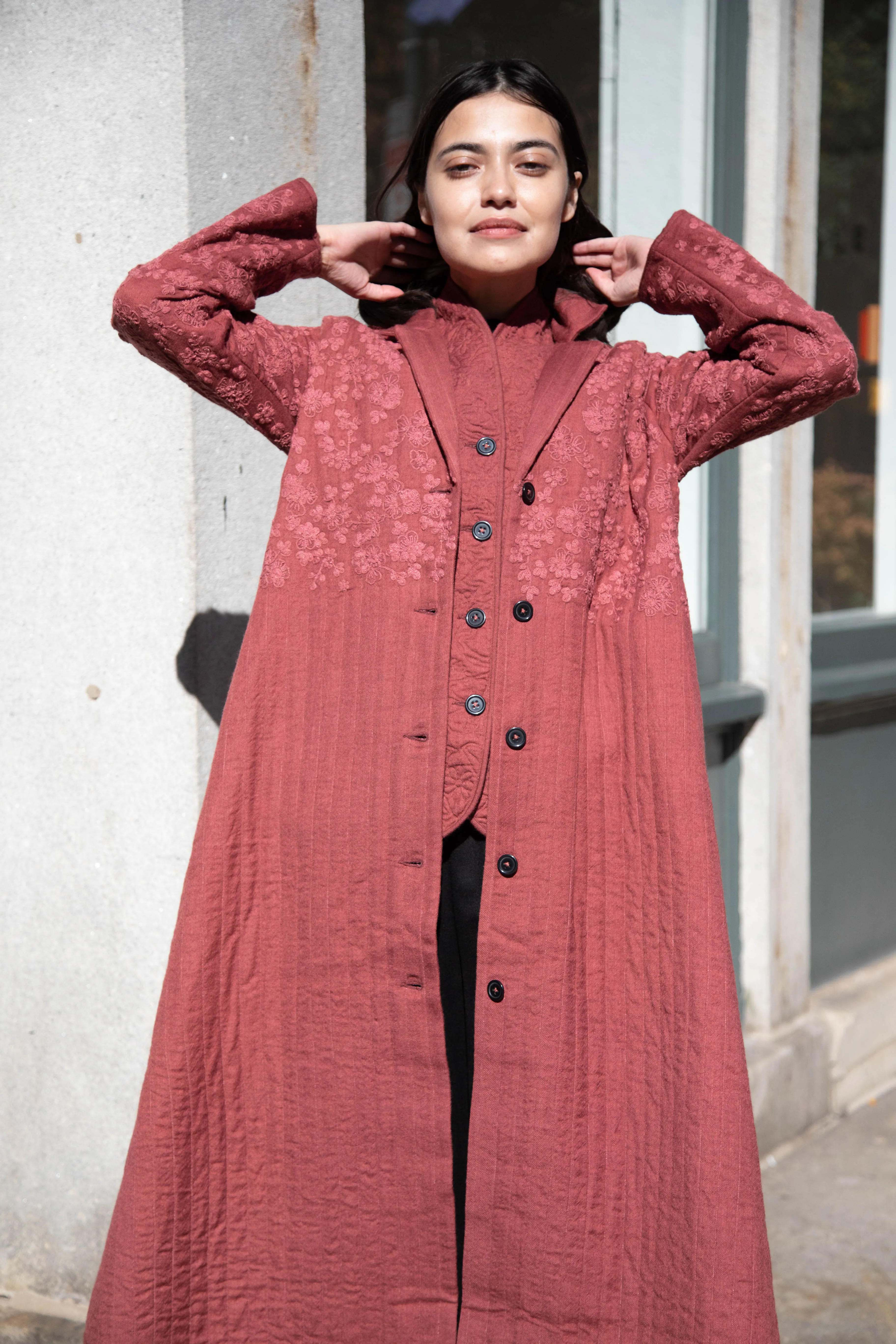 Rubia & Neel | Rita Coat in Dark Brick