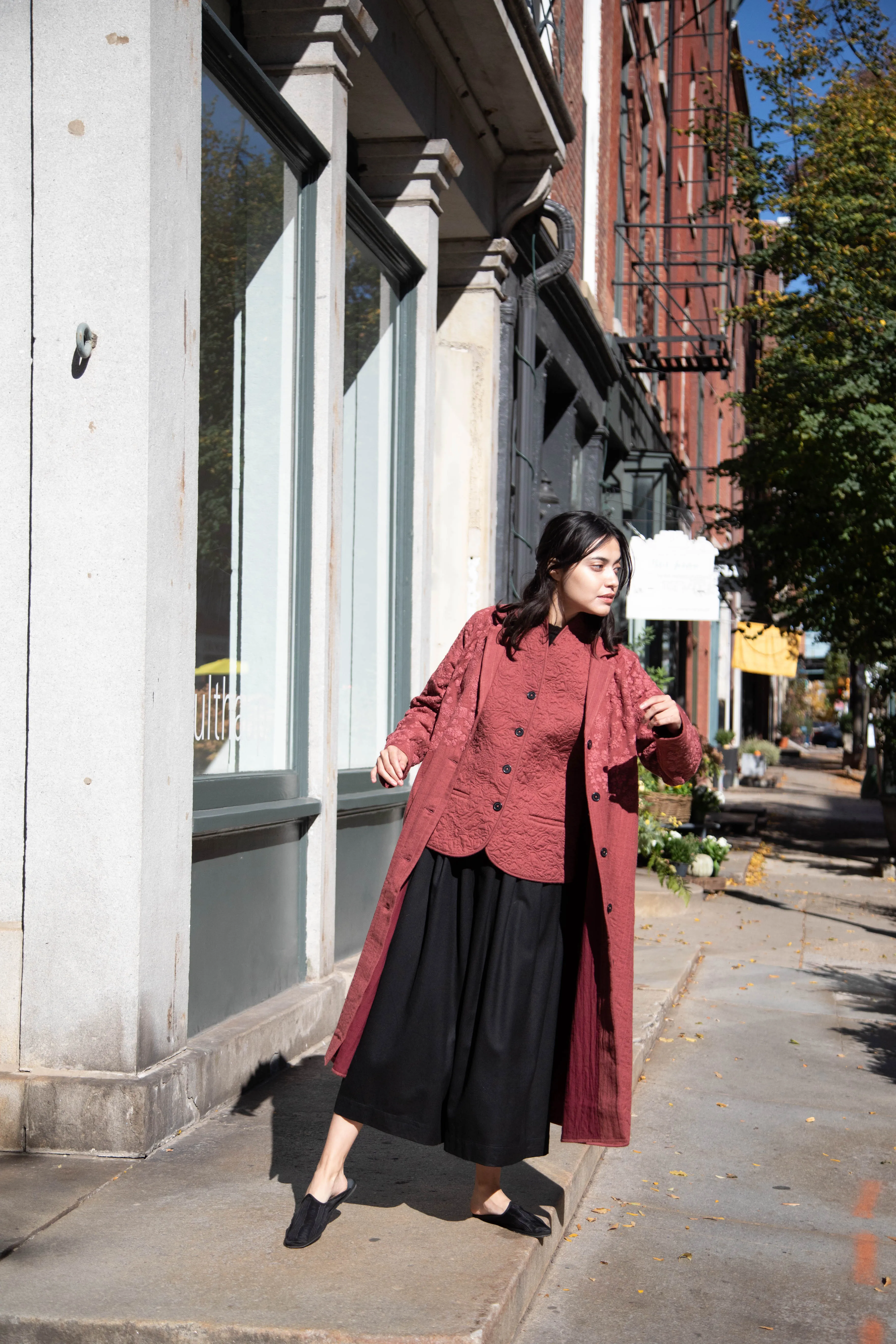 Rubia & Neel | Rita Coat in Dark Brick