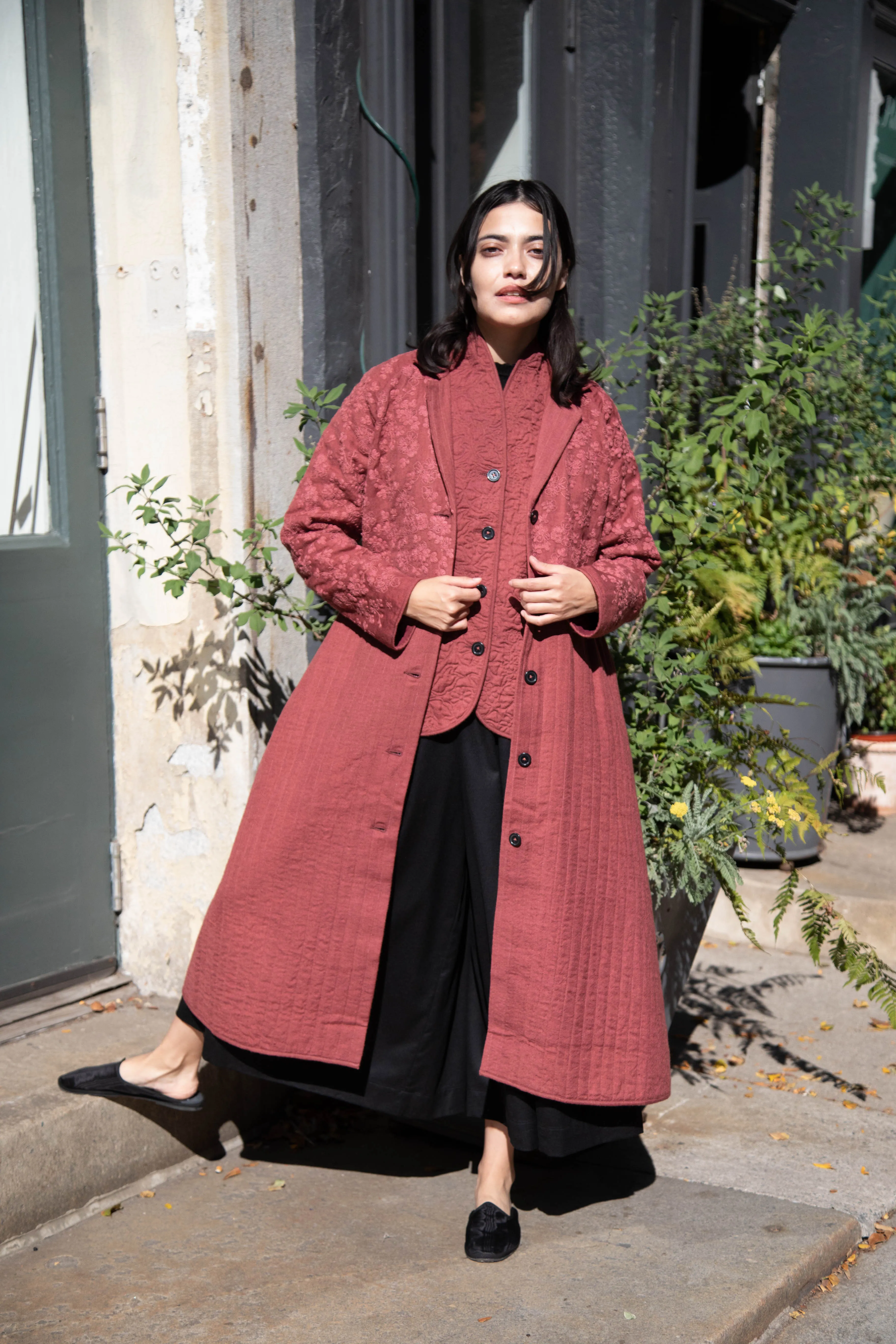 Rubia & Neel | Rita Coat in Dark Brick