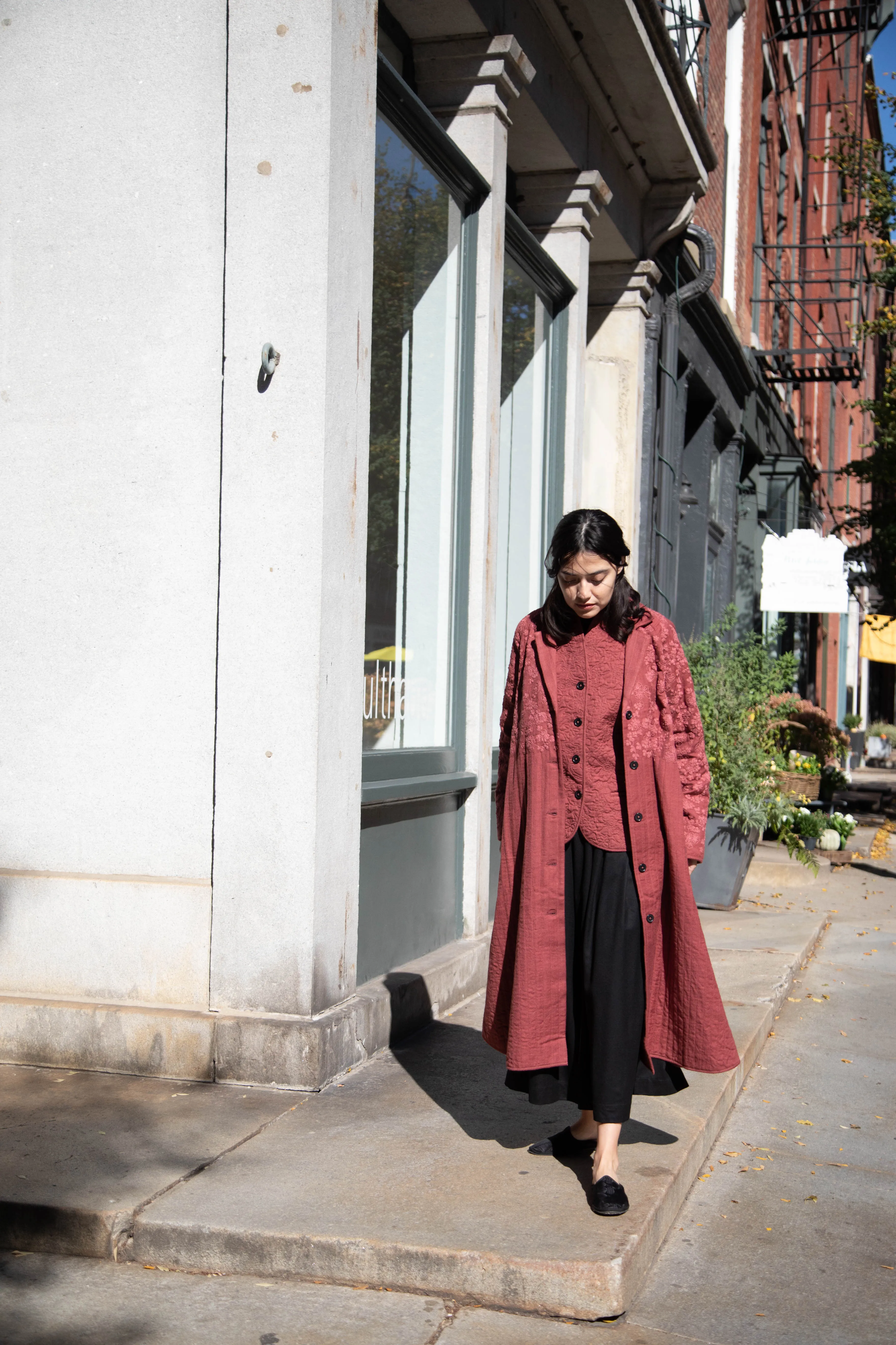 Rubia & Neel | Rita Coat in Dark Brick