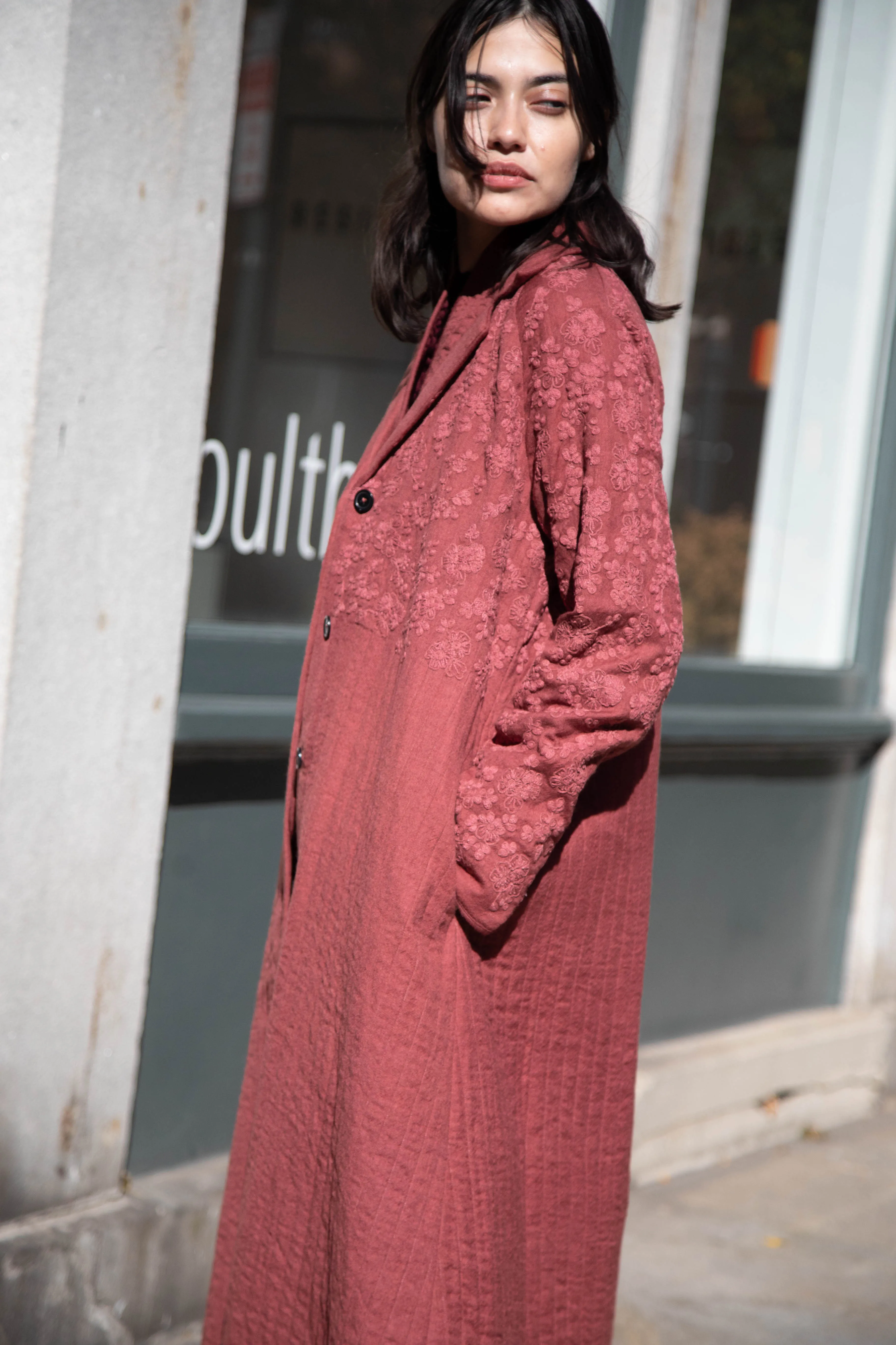 Rubia & Neel | Rita Coat in Dark Brick