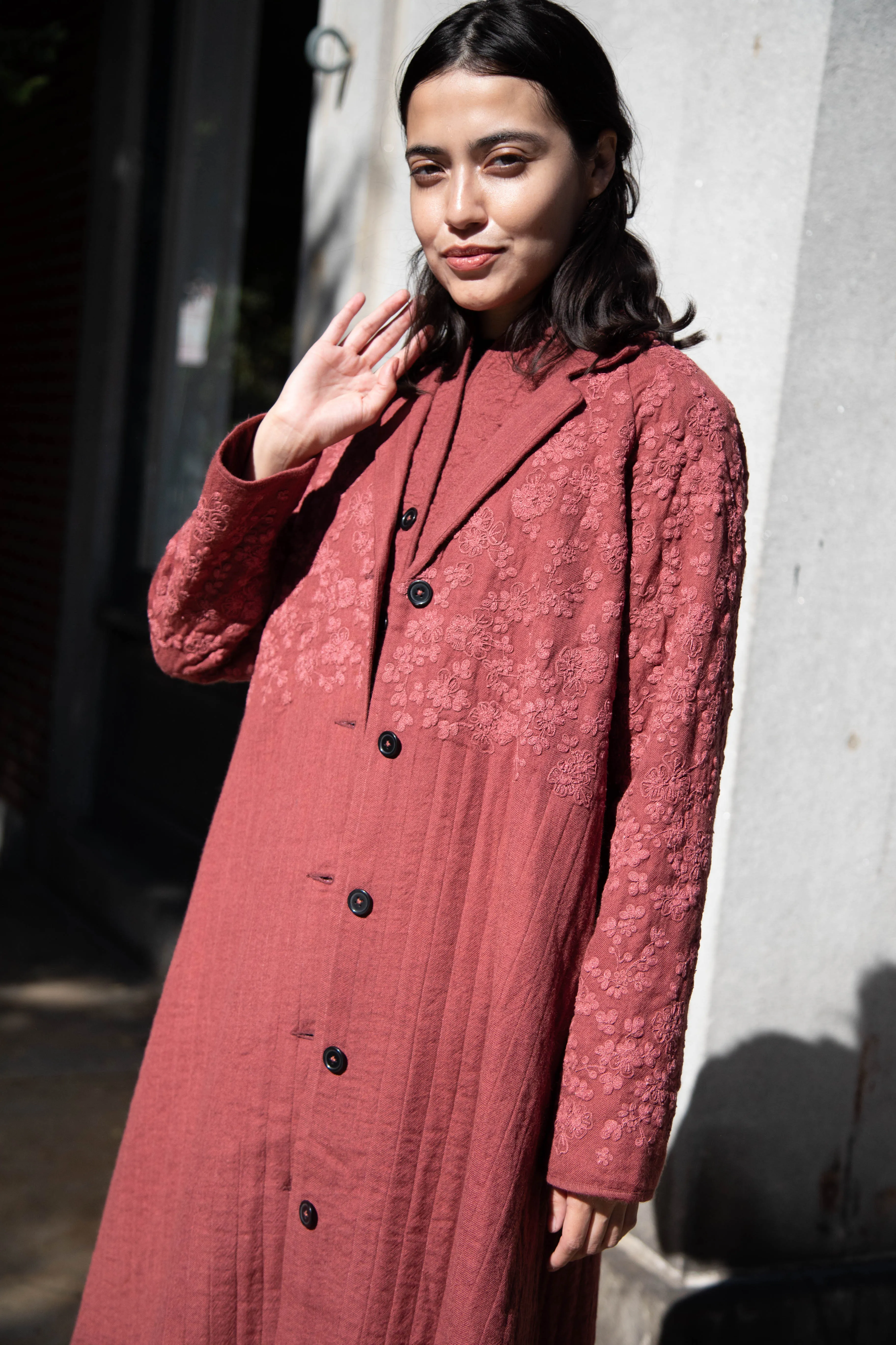 Rubia & Neel | Rita Coat in Dark Brick