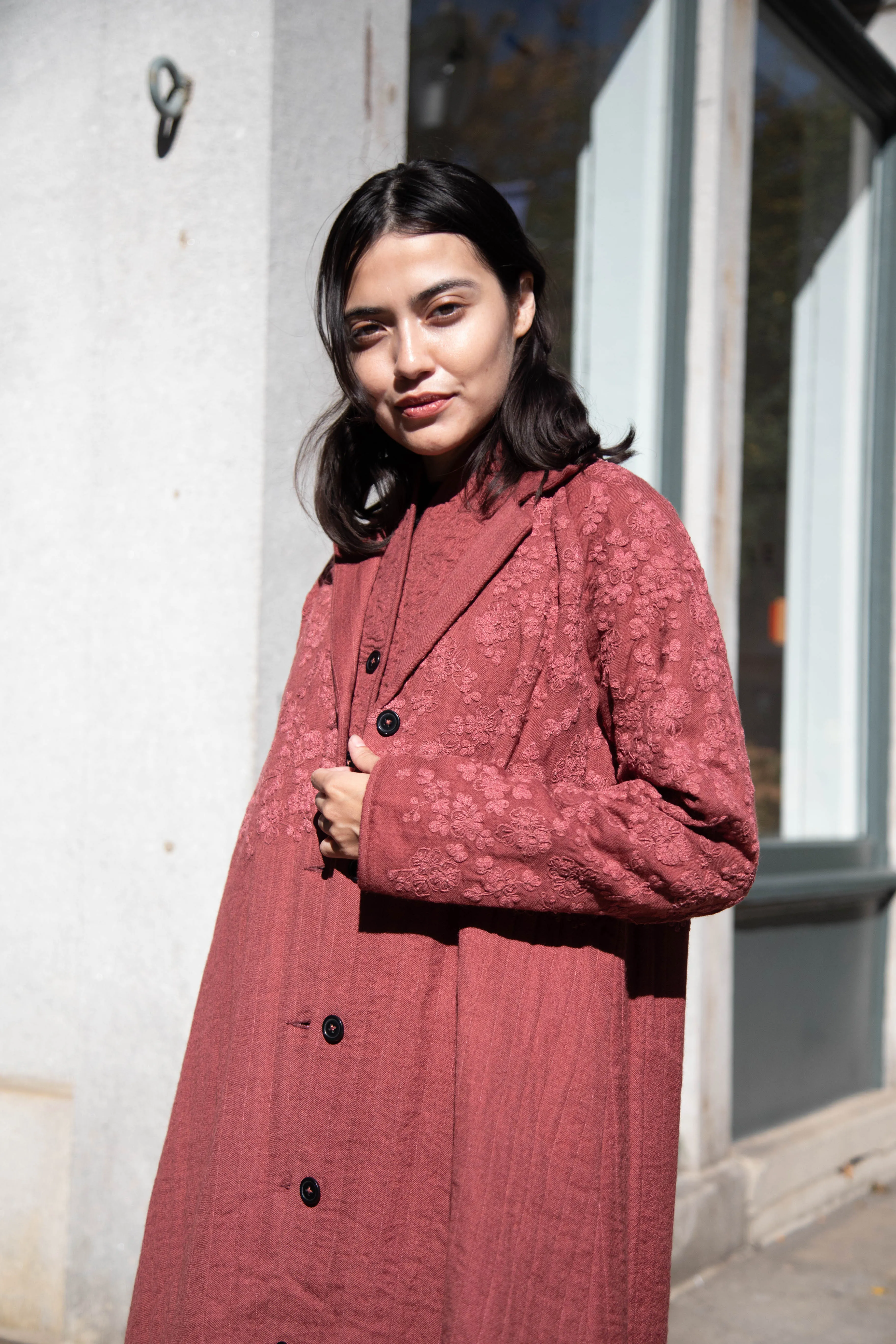 Rubia & Neel | Rita Coat in Dark Brick