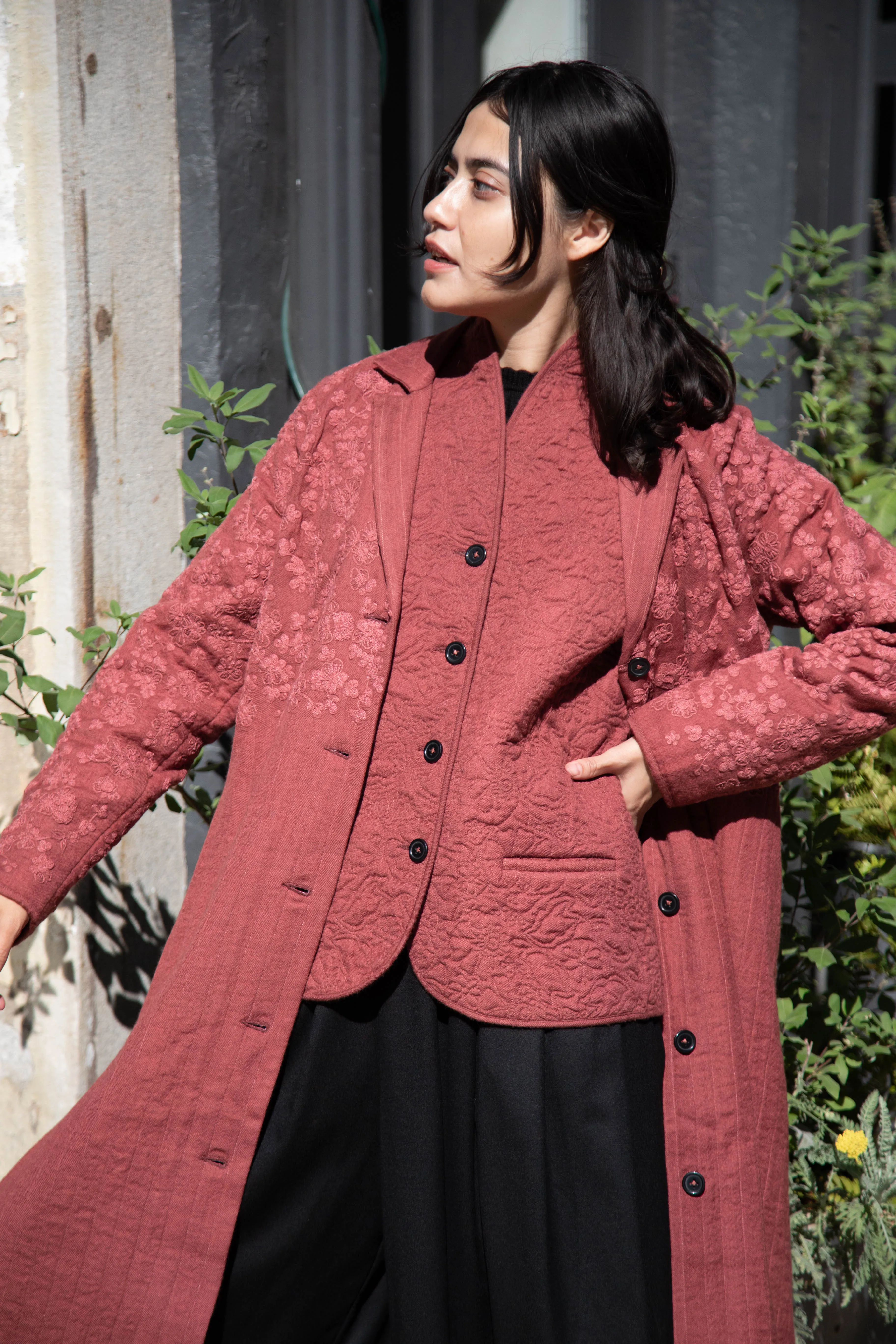 Rubia & Neel | Rita Coat in Dark Brick