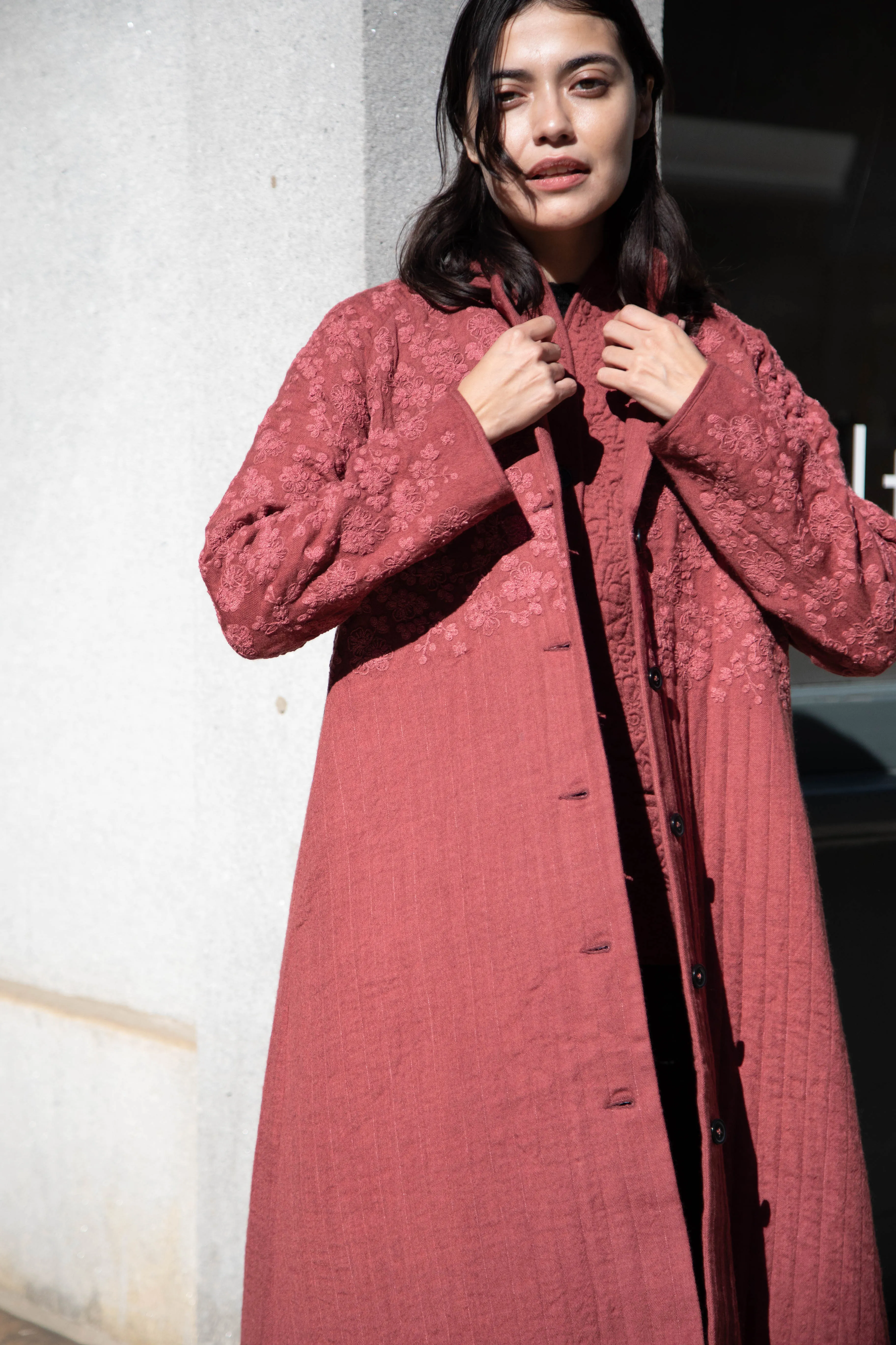 Rubia & Neel | Rita Coat in Dark Brick