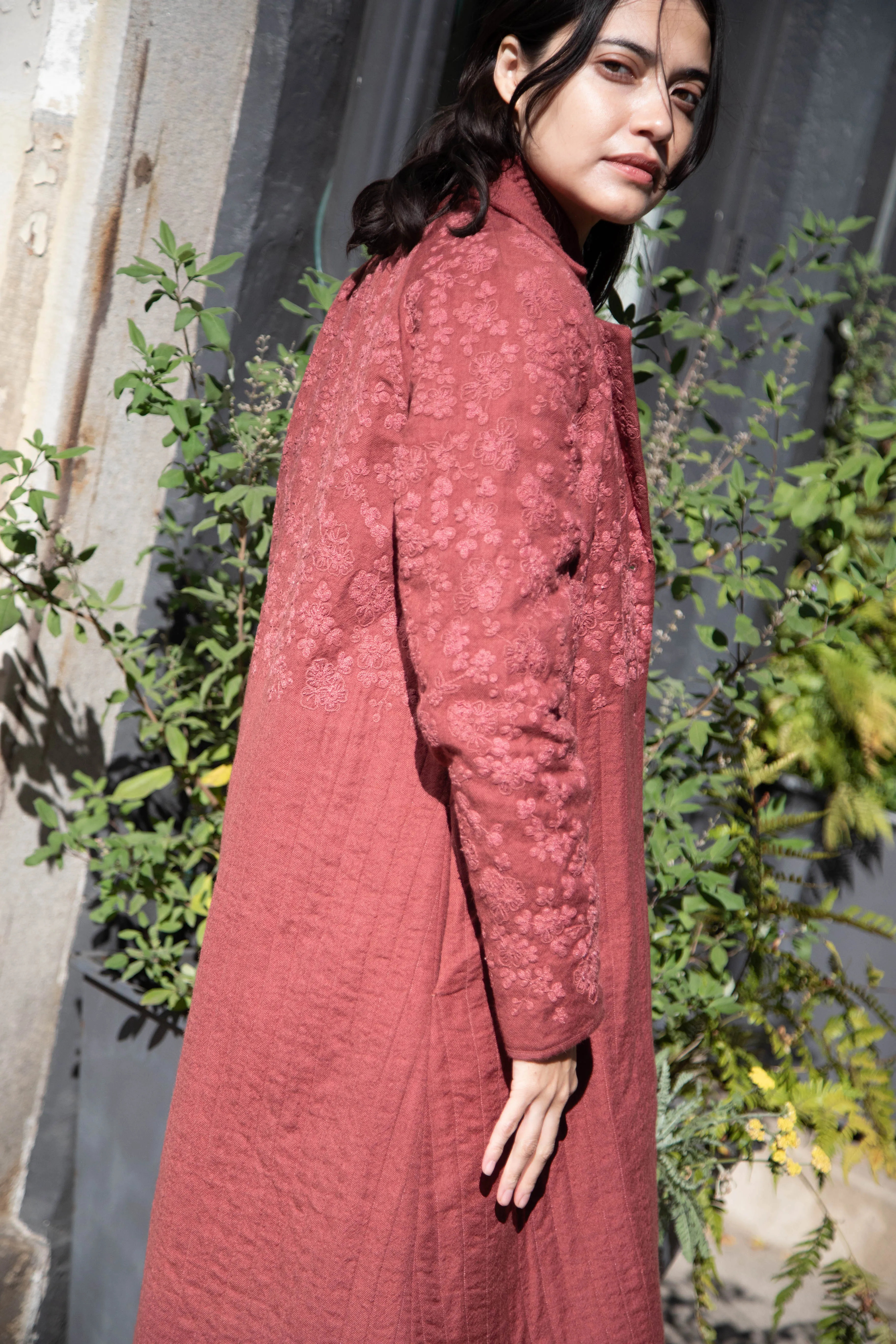 Rubia & Neel | Rita Coat in Dark Brick