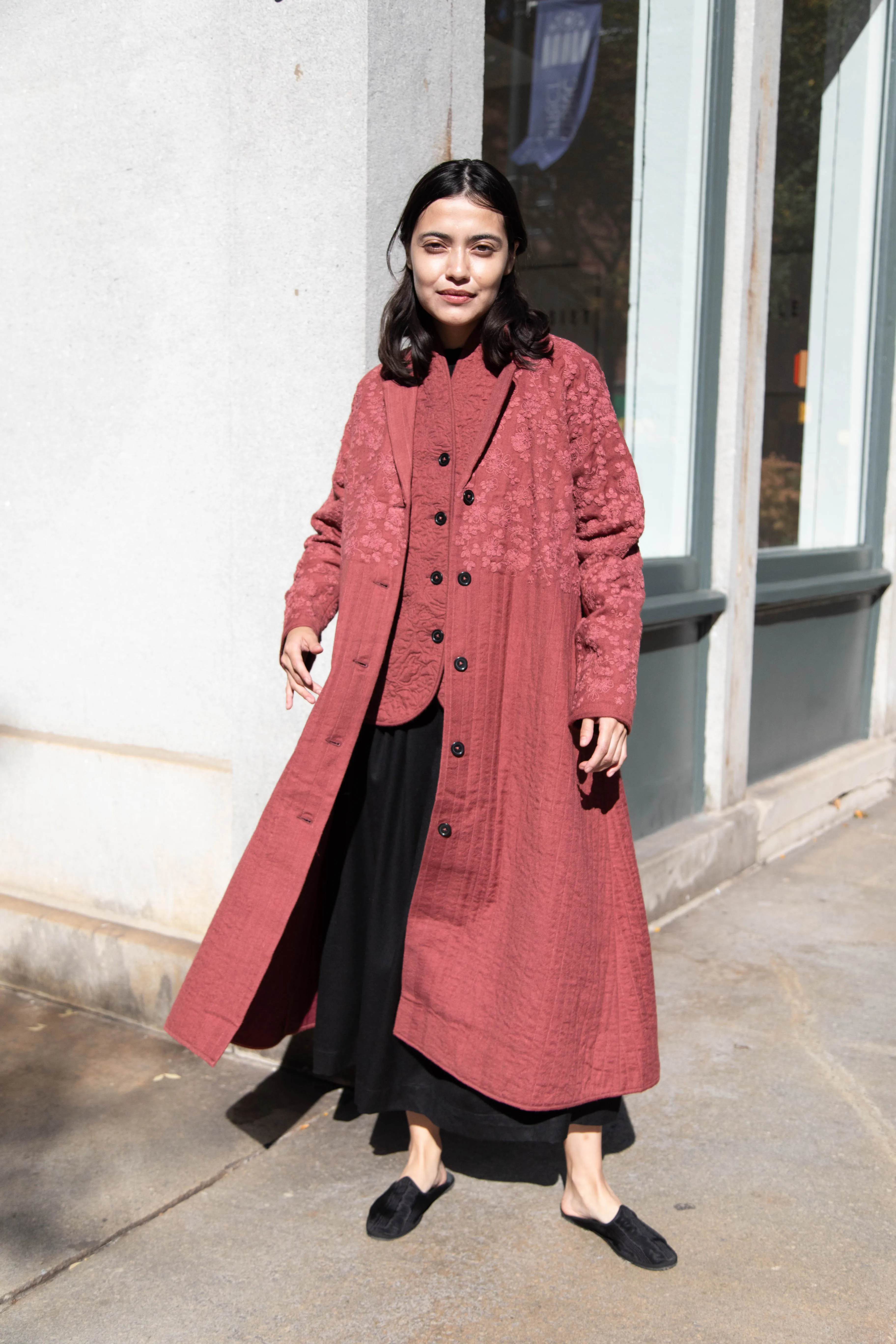 Rubia & Neel | Rita Coat in Dark Brick