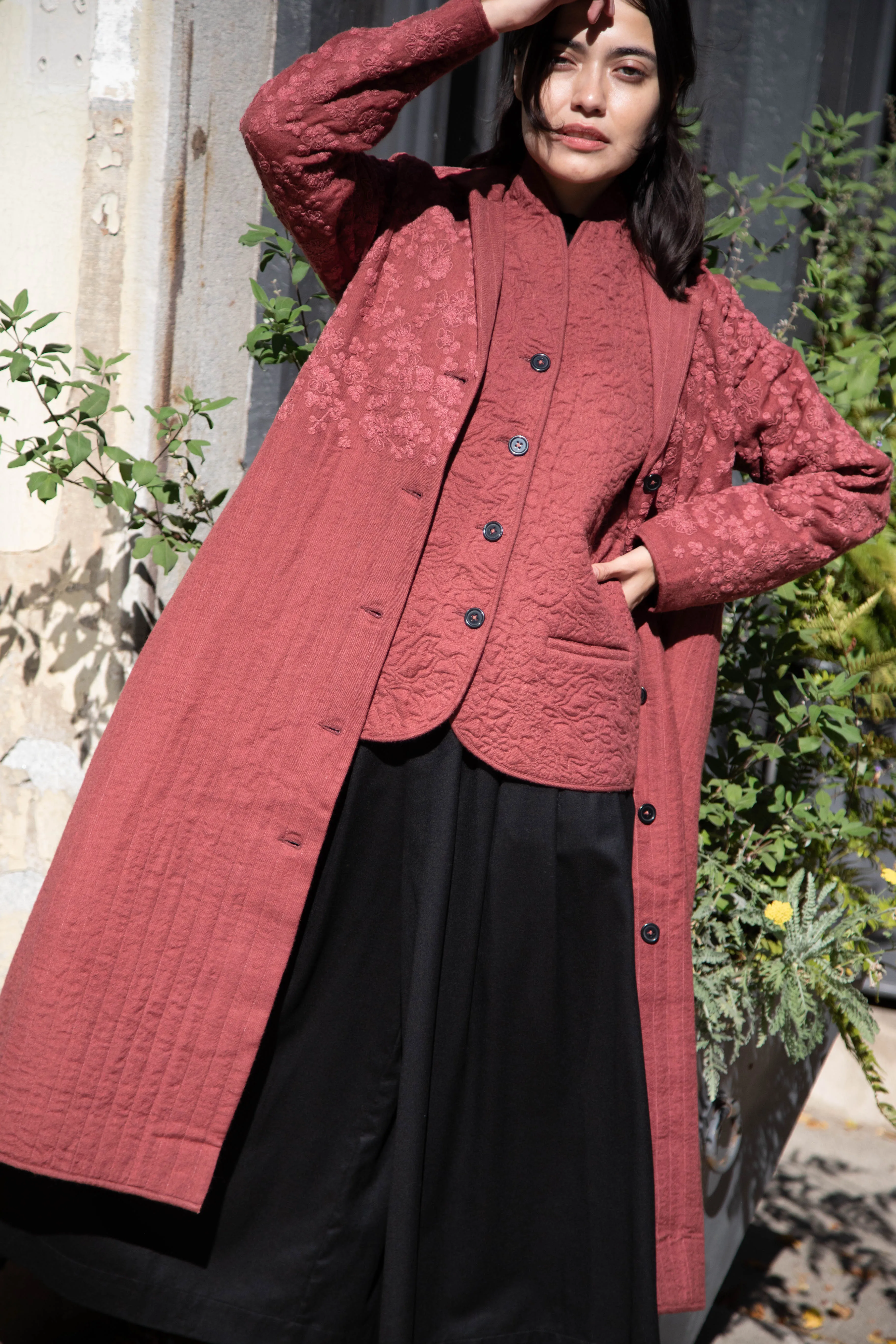 Rubia & Neel | Rita Coat in Dark Brick