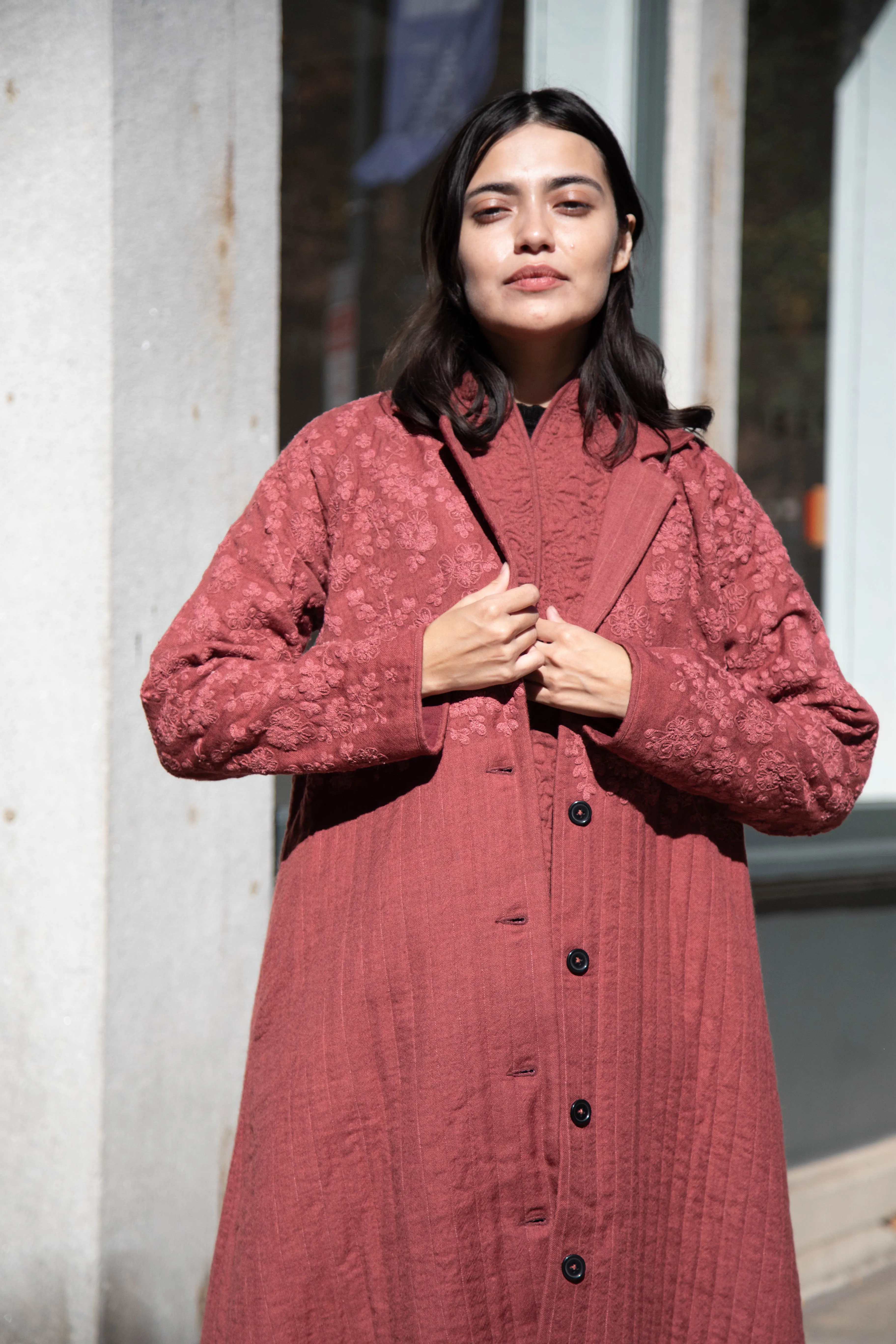 Rubia & Neel | Rita Coat in Dark Brick