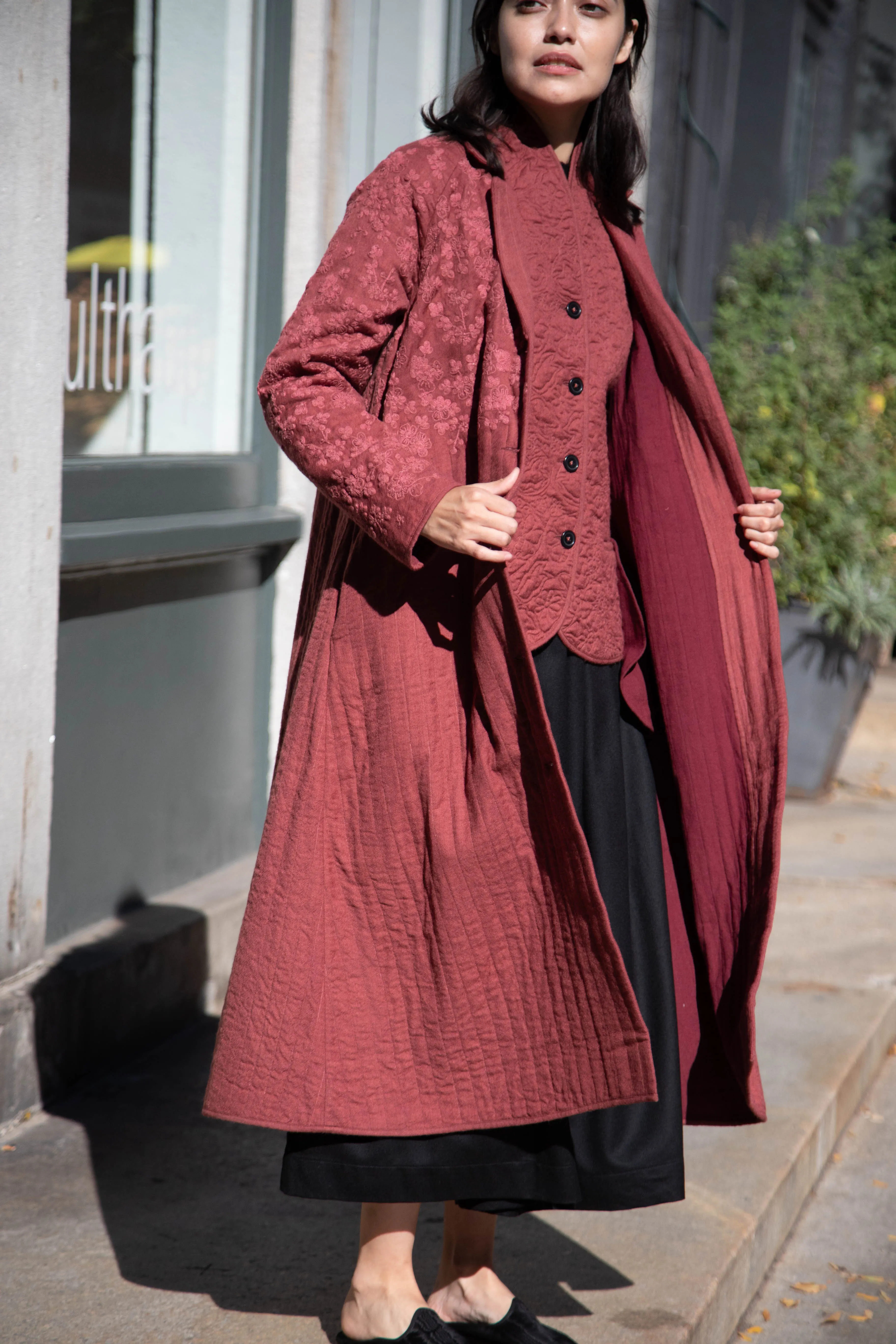 Rubia & Neel | Rita Coat in Dark Brick