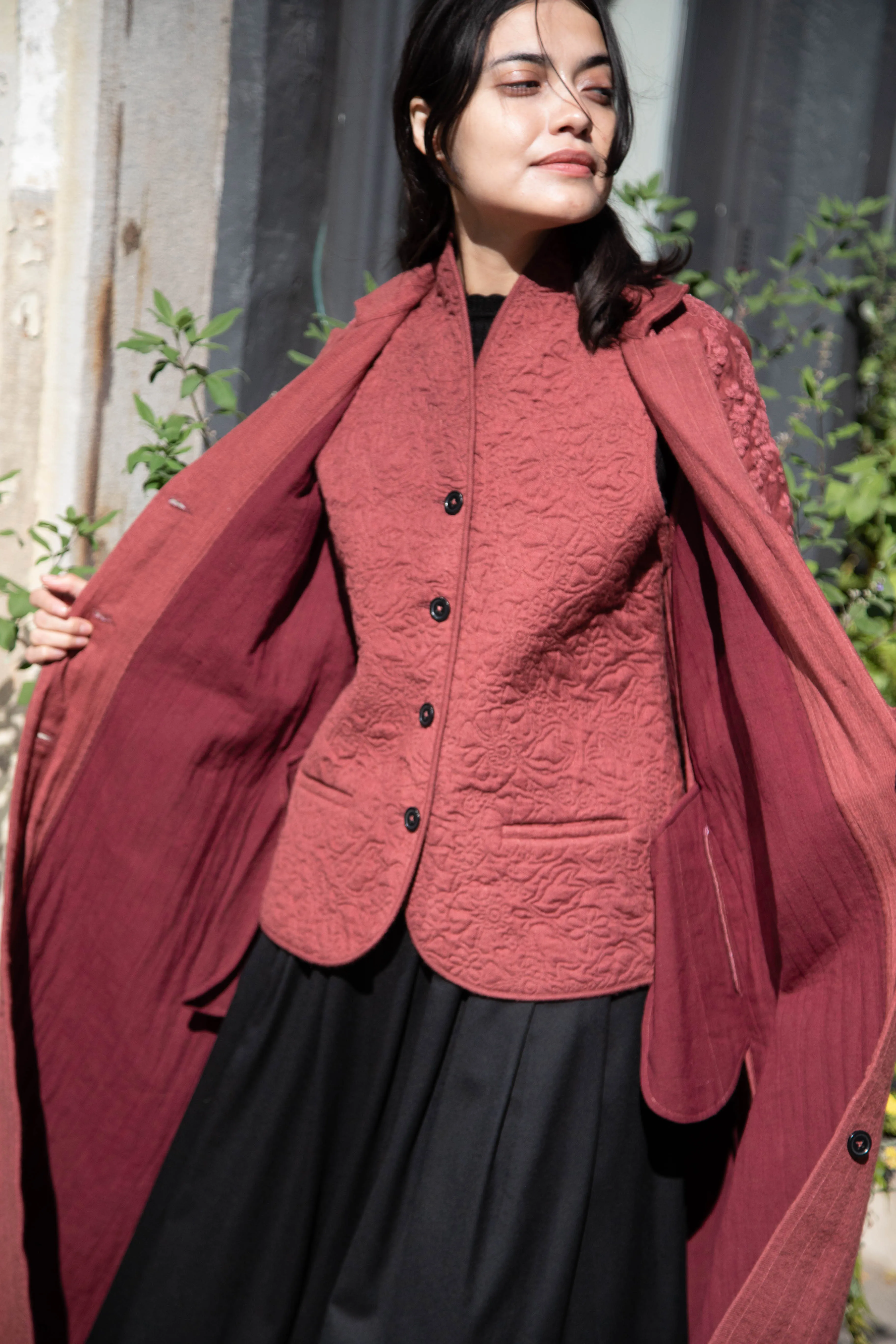 Rubia & Neel | Rita Coat in Dark Brick