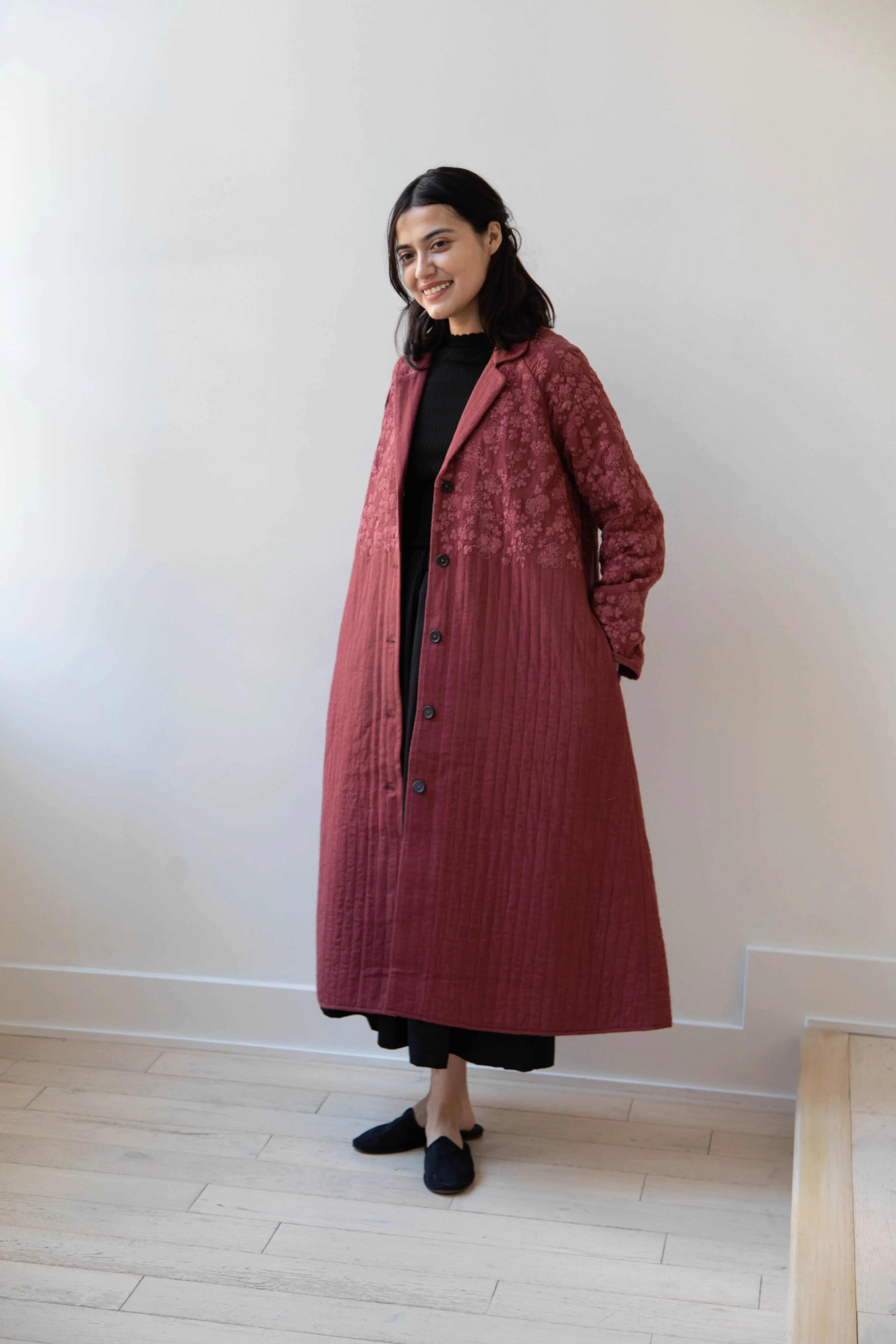 Rubia & Neel | Rita Coat in Dark Brick