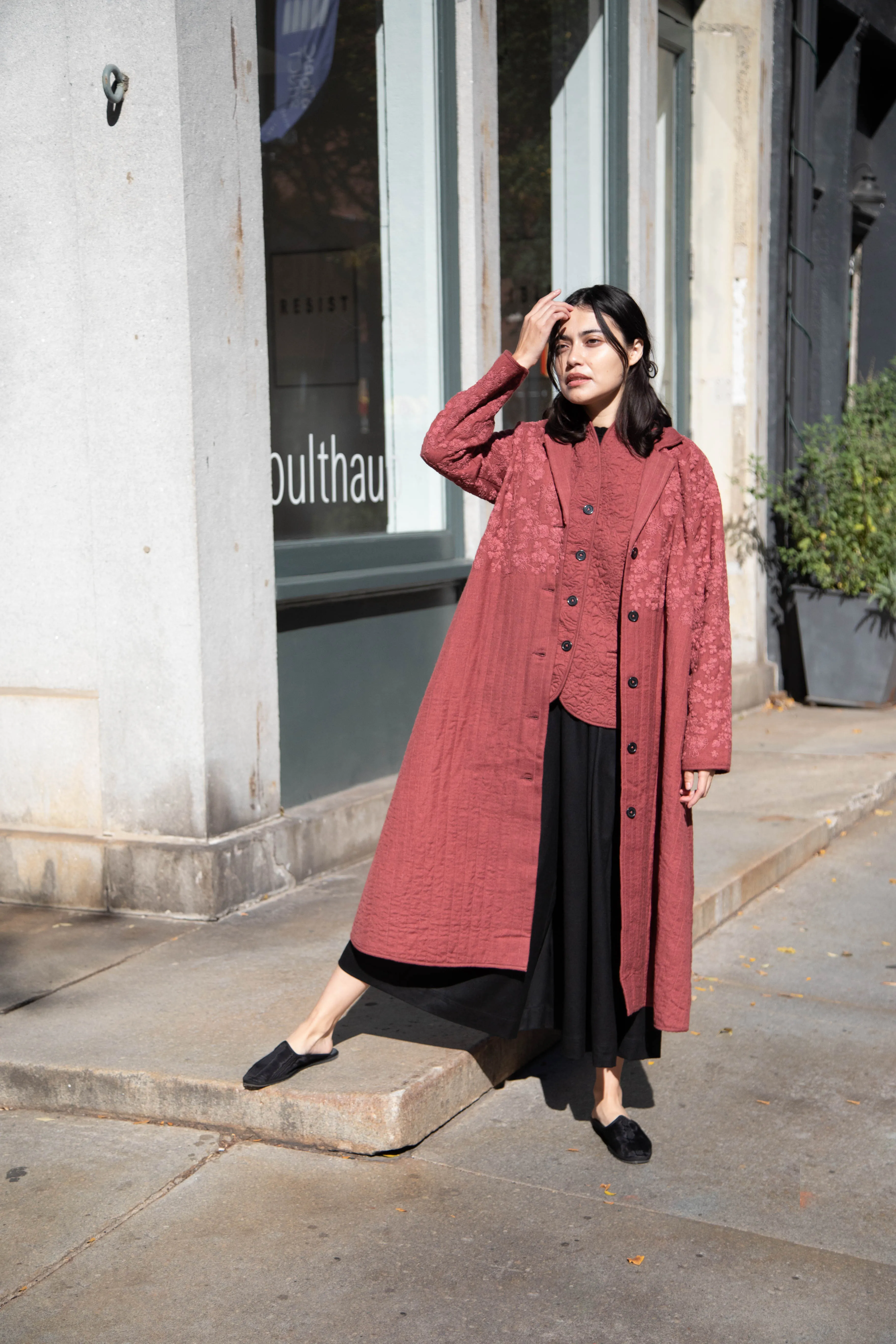 Rubia & Neel | Rita Coat in Dark Brick