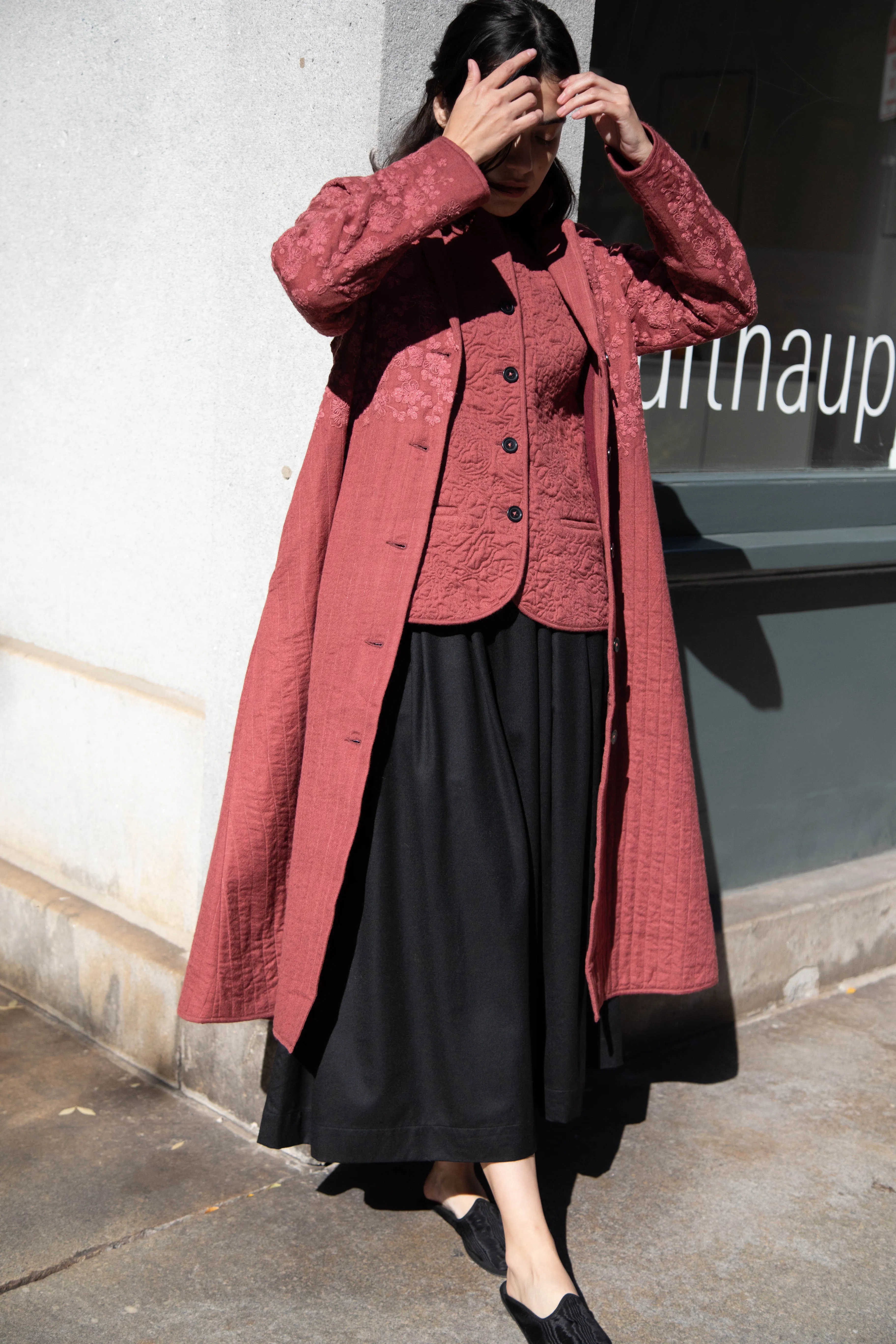 Rubia & Neel | Rita Coat in Dark Brick