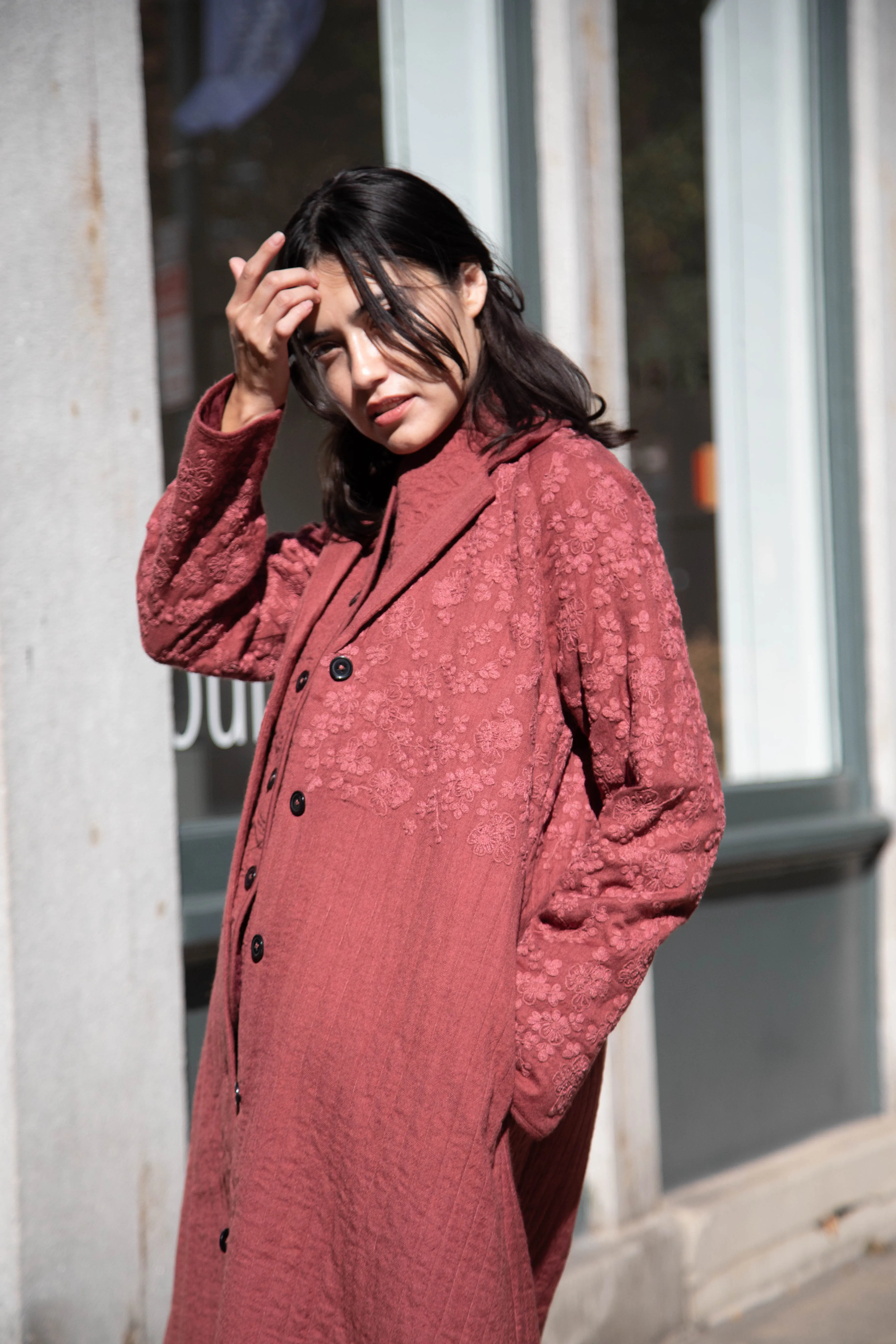 Rubia & Neel | Rita Coat in Dark Brick