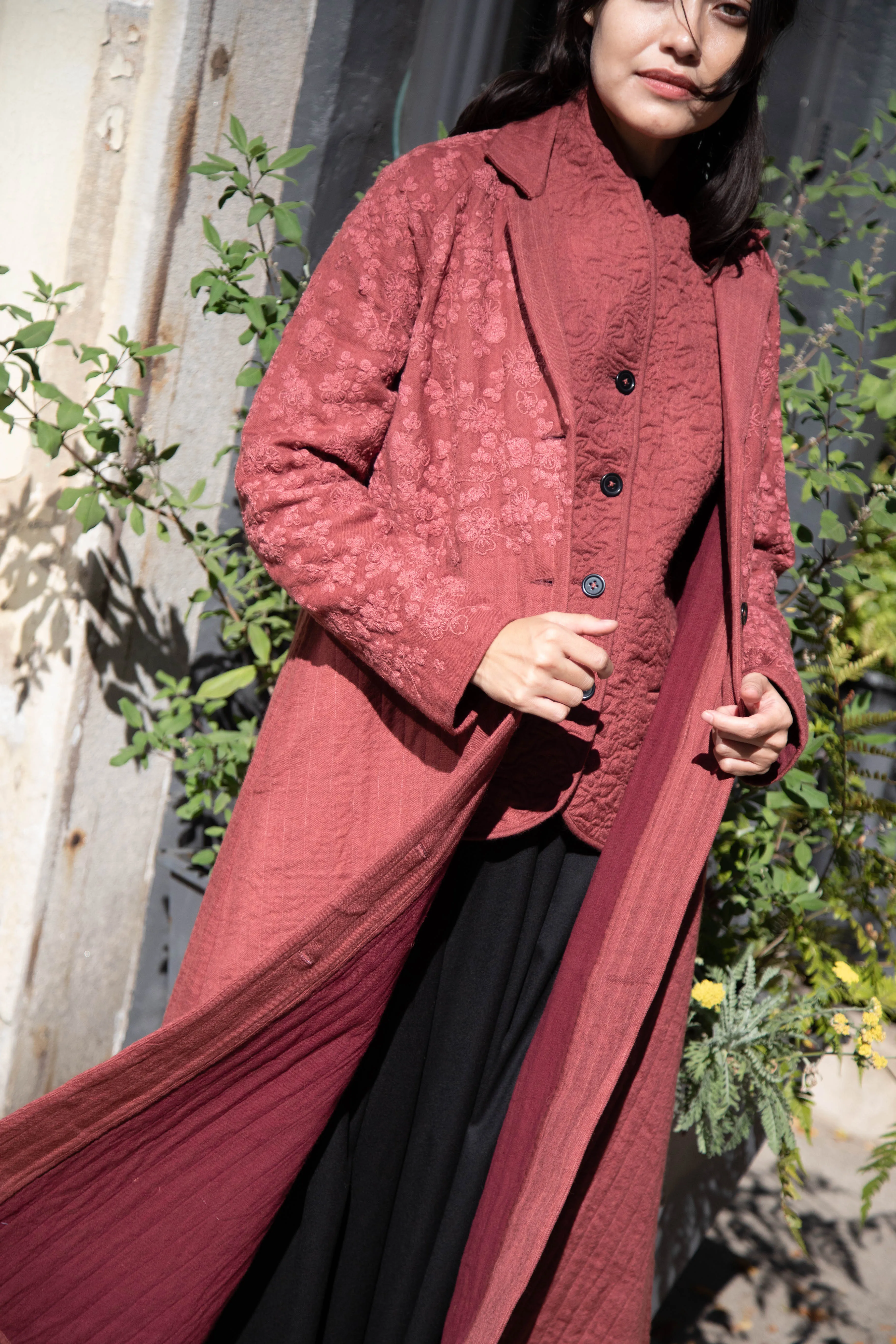 Rubia & Neel | Rita Coat in Dark Brick