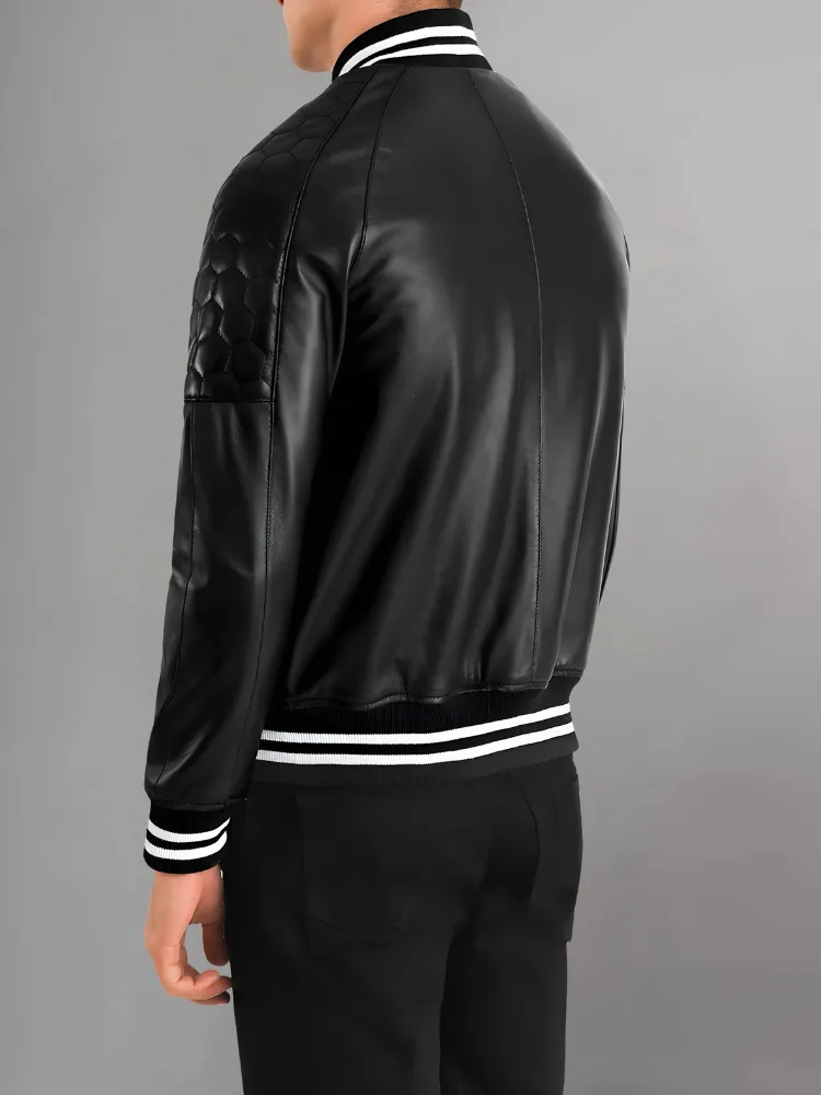 San Antonio Spurs Varsity Black Leather Jacket