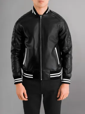 San Antonio Spurs Varsity Black Leather Jacket