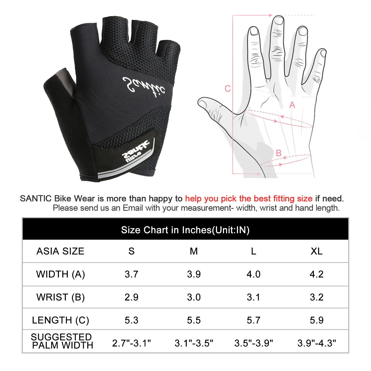 Santic Java Ⅱ Cycling Gloves Half Finger