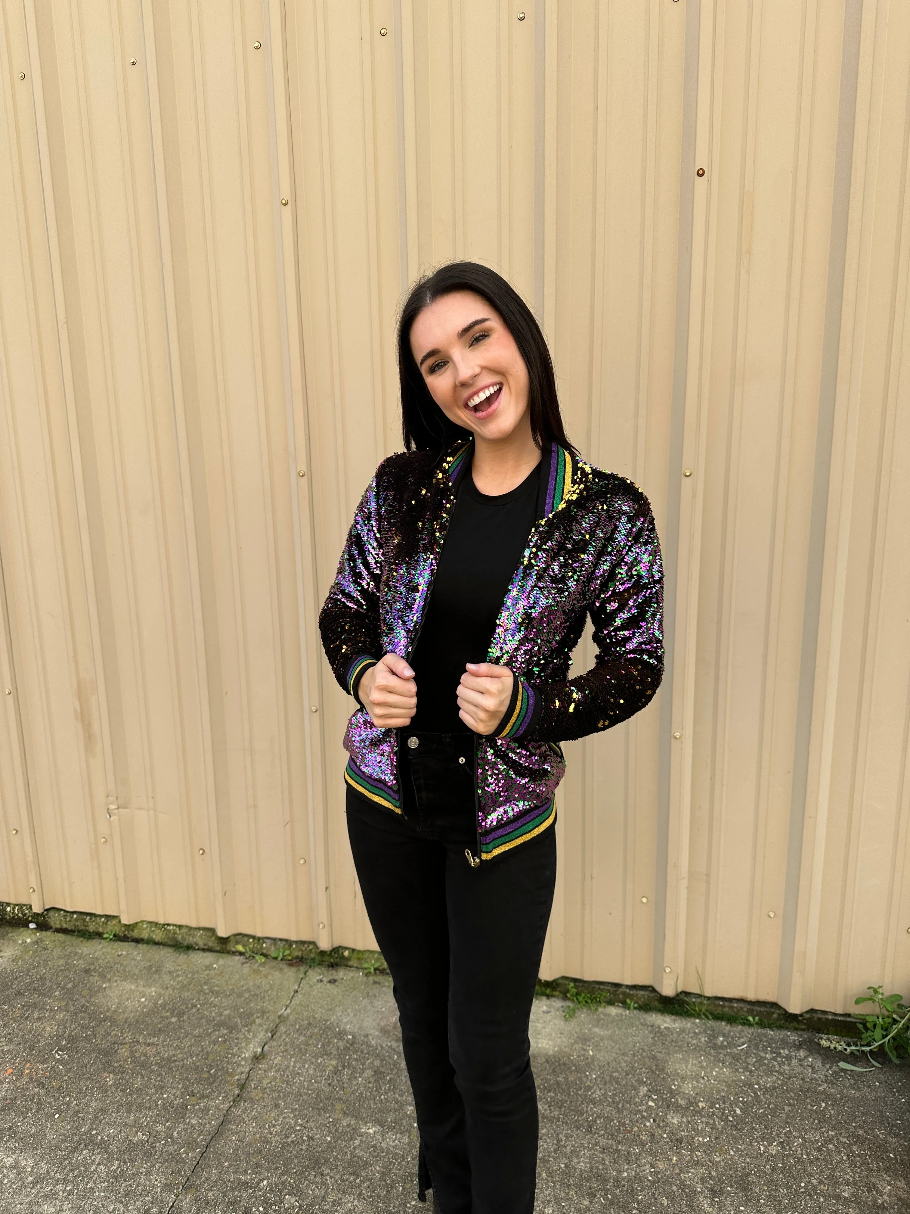 Sequin Jacket Purple, Green, and Gold Adult Confetti