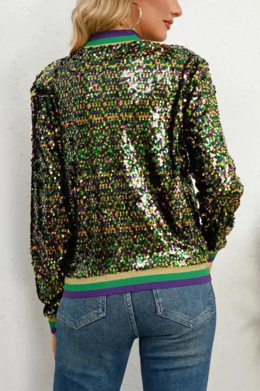 Sequin Multi-Color Bomber Jacket